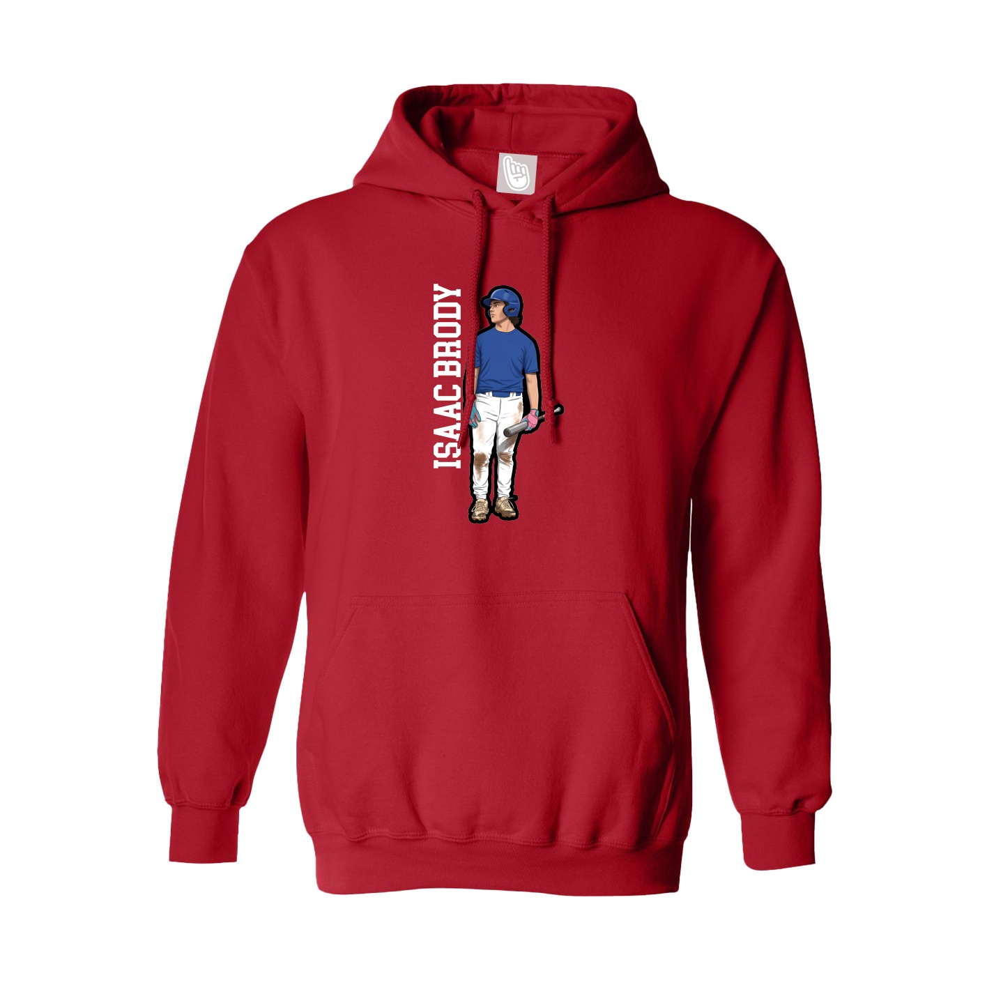 Youth Hoodie — Name Vertical in Red