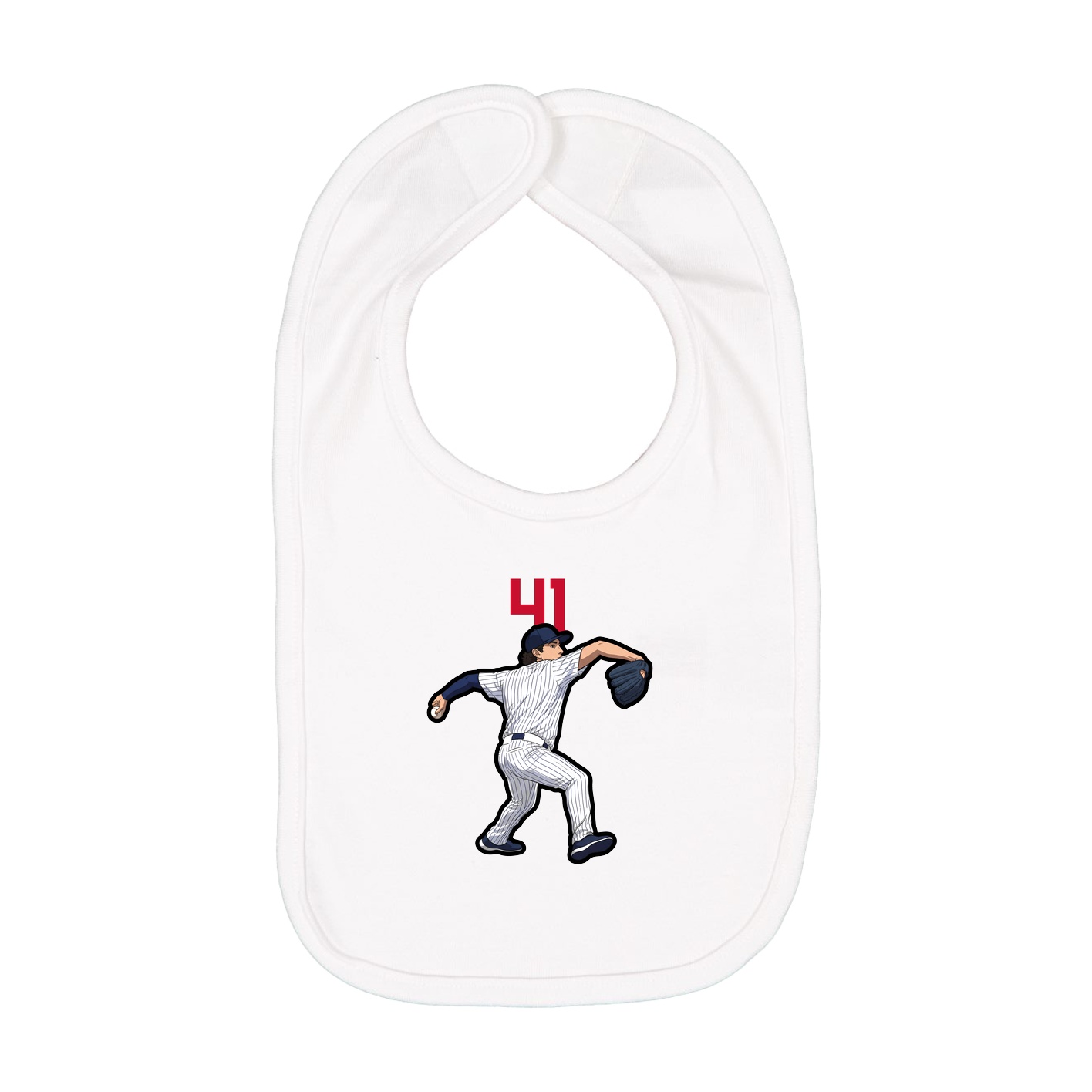 Infant Bib — Number Top in White
