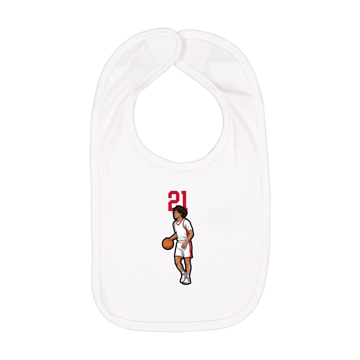 Infant Bib — Number Top in White