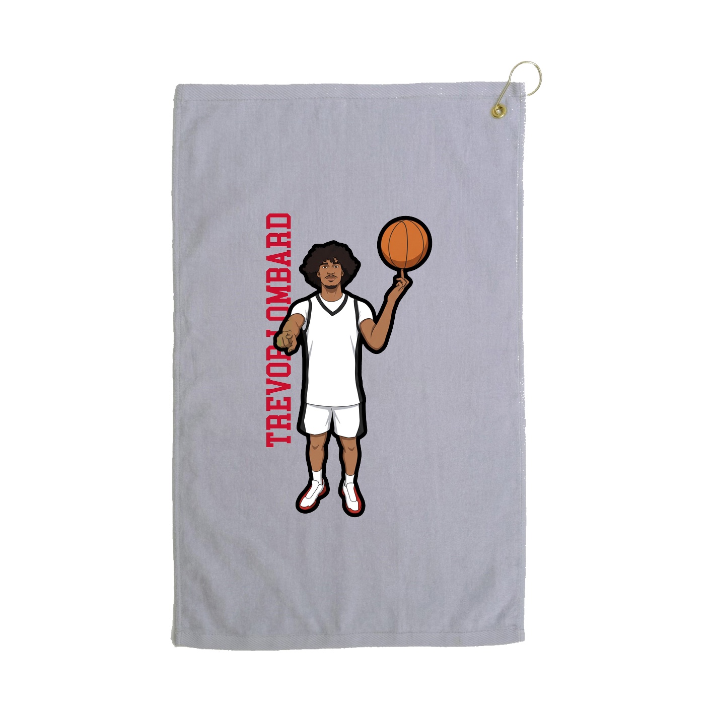 Golf Towel — Name Vertical in Grey