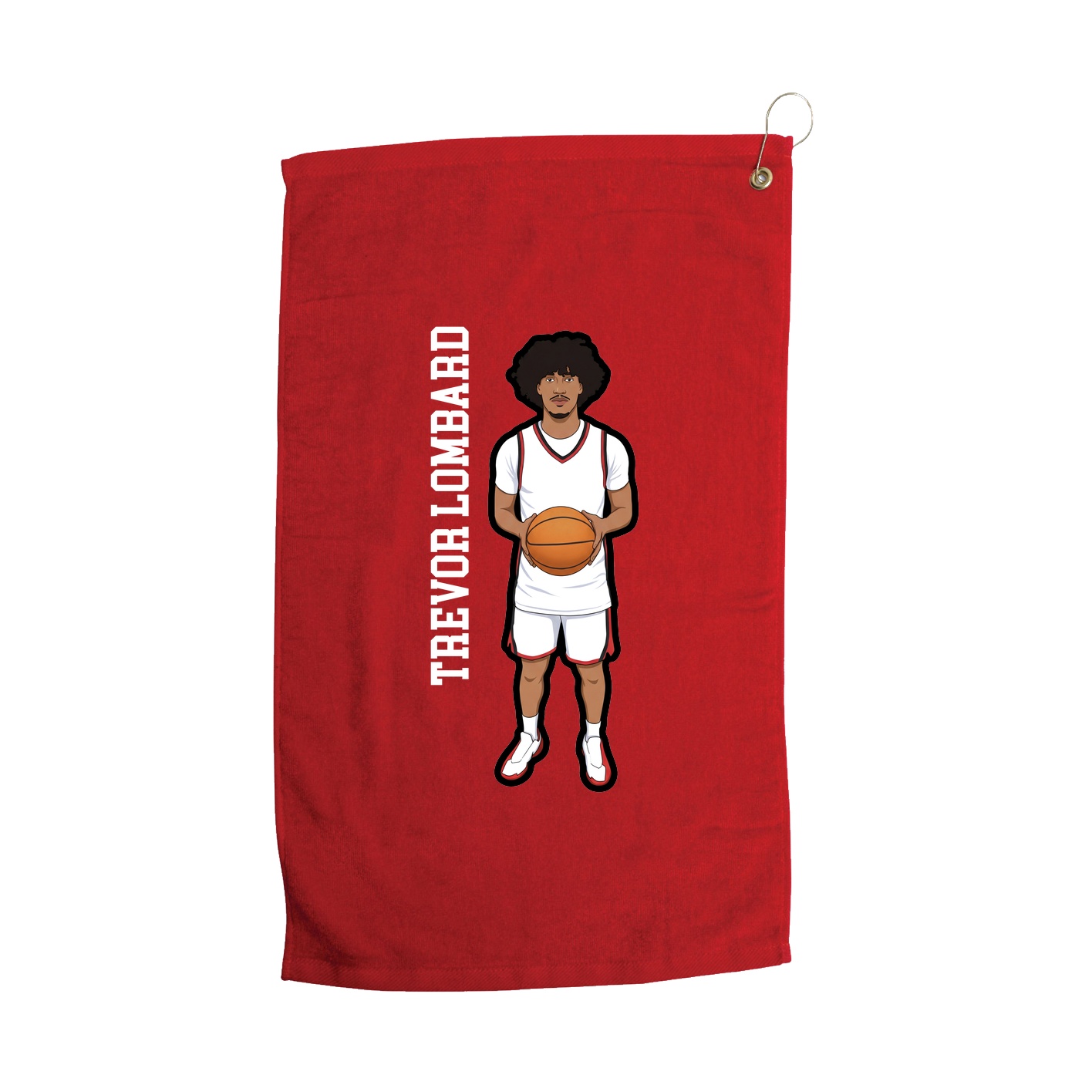 Golf Towel — Name Vertical in Red