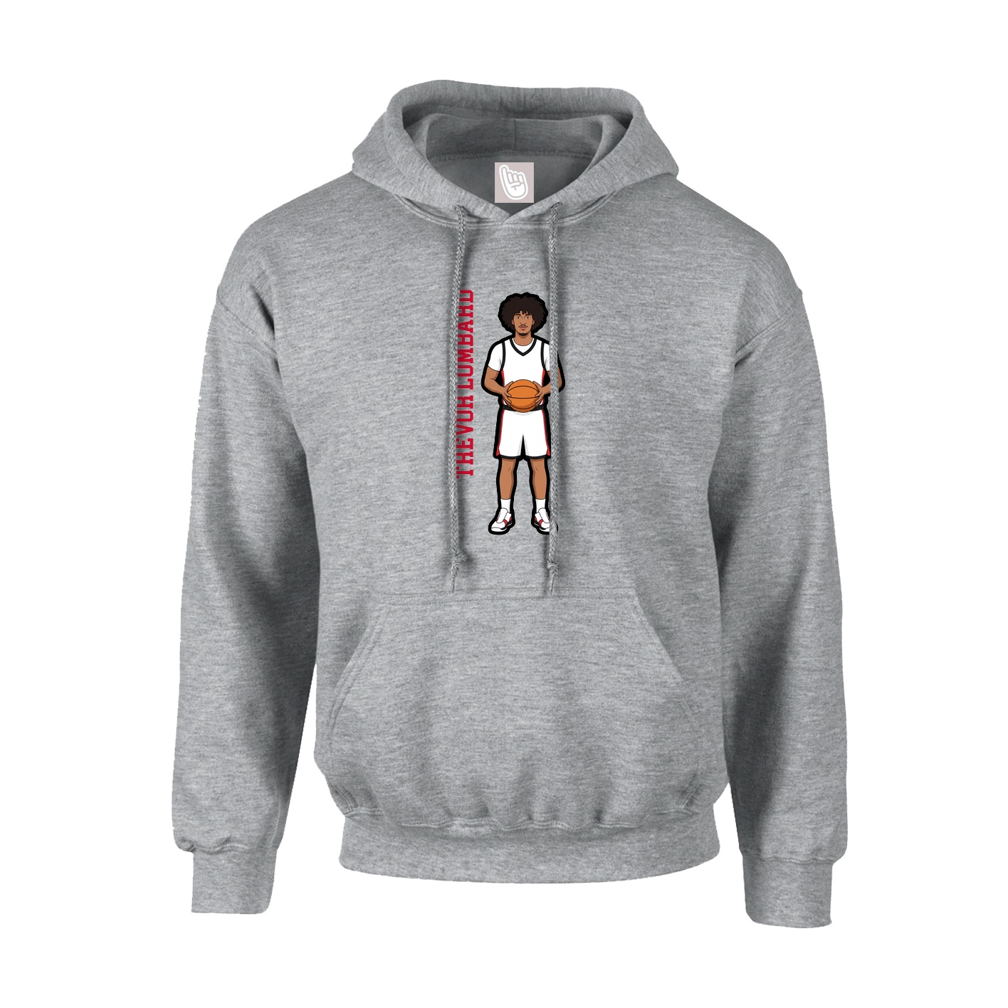 Hoodie — Name Vertical in Grey