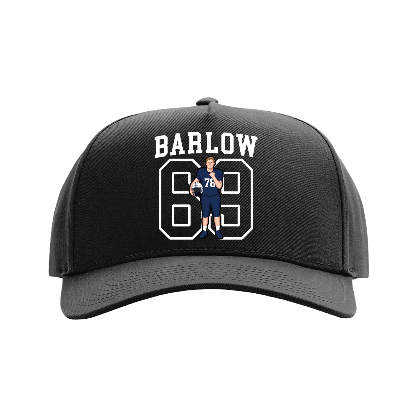 Full Fabric Five-Panel Champ Cap — Shirsey in Black
