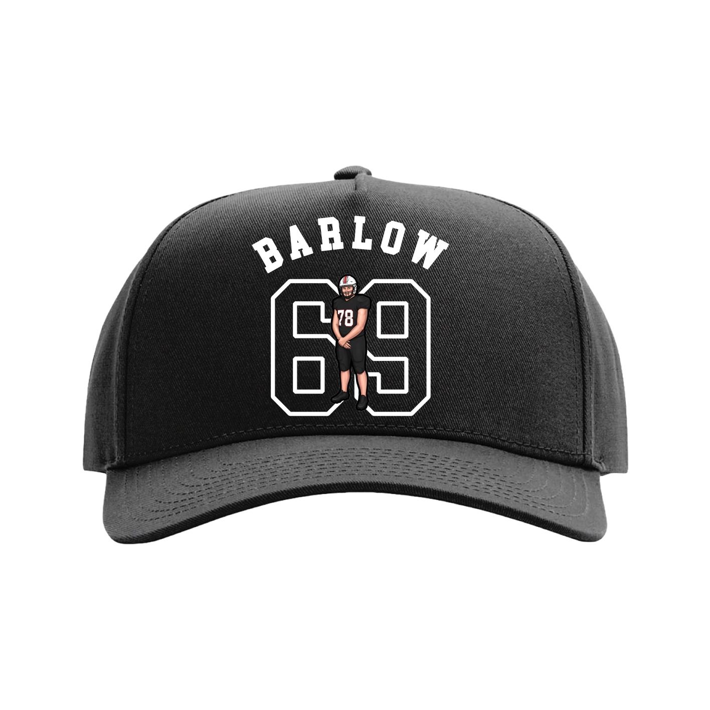 Full Fabric Five-Panel Champ Cap — Shirsey Arch in Black