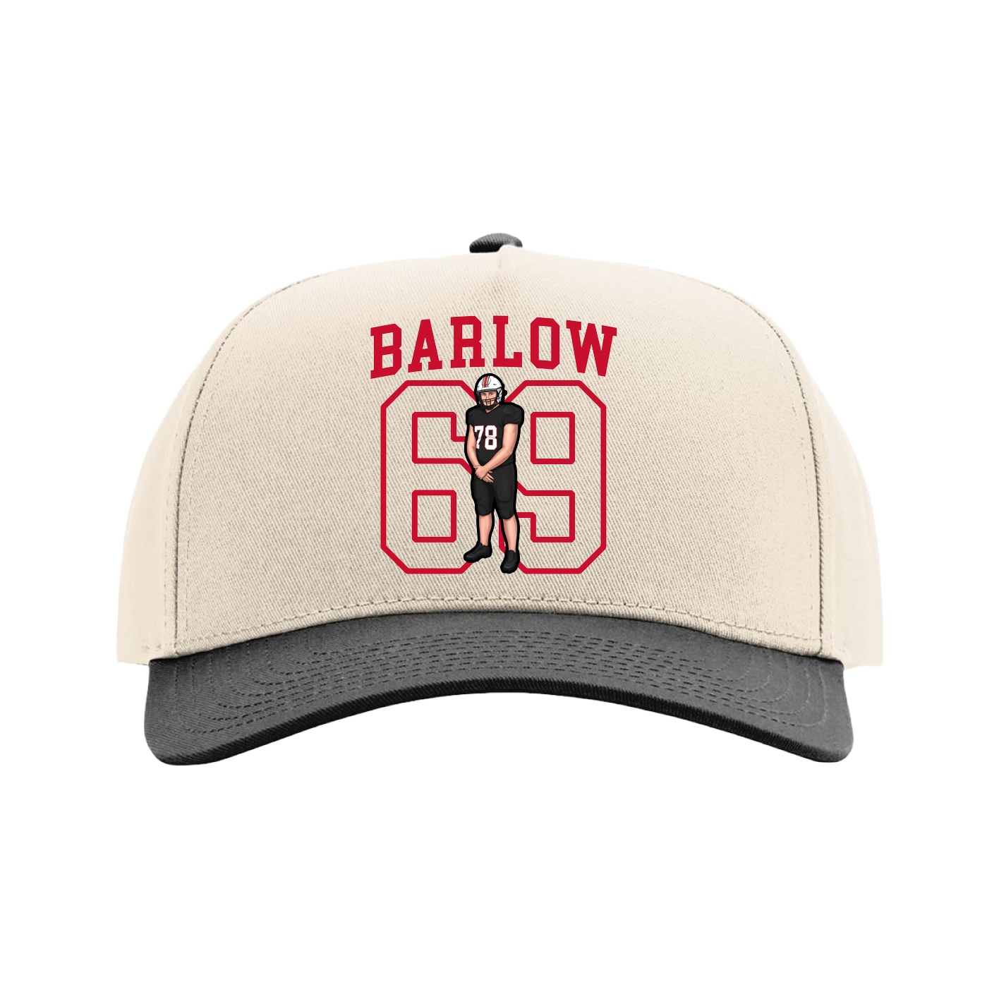 Full Fabric Five-Panel Champ Cap — Shirsey in Cream/Black