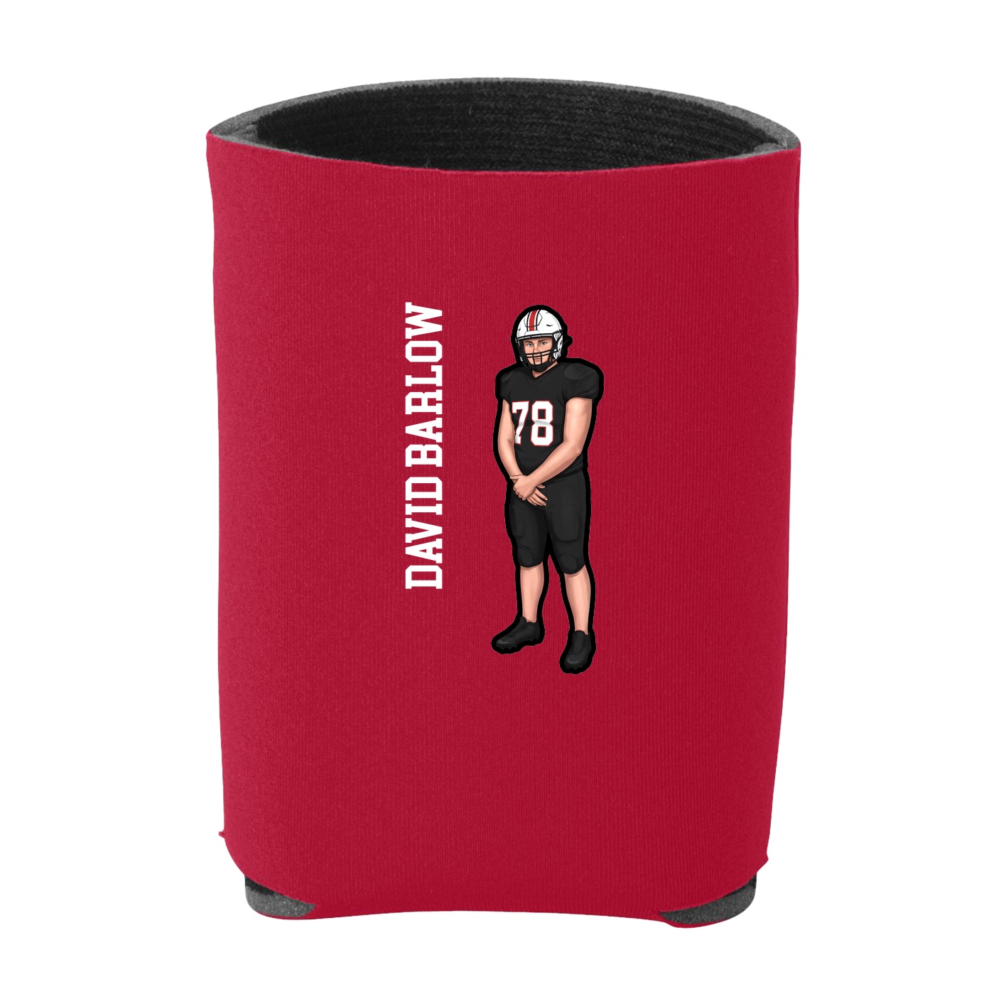 Can Holder — Name Vertical in Red