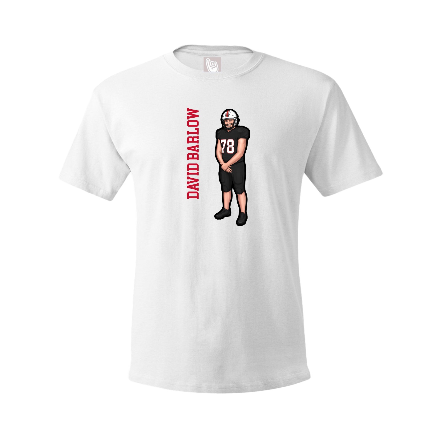 Tee — Name Vertical in White