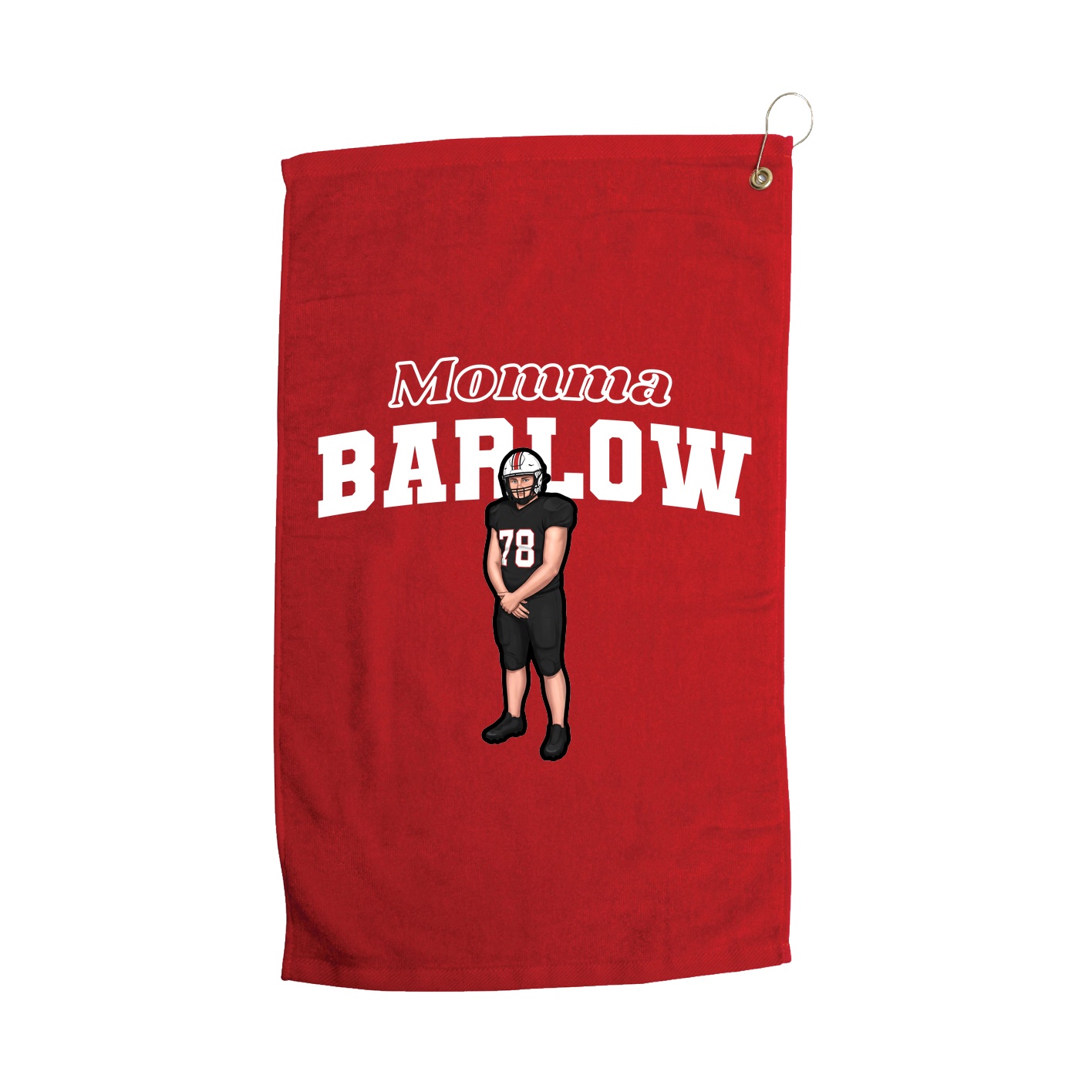 Golf Towel — Mothers Day Block in Red