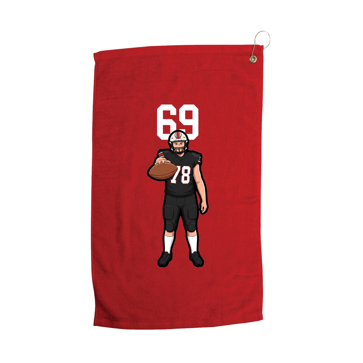 Golf Towel — Number Top in Red