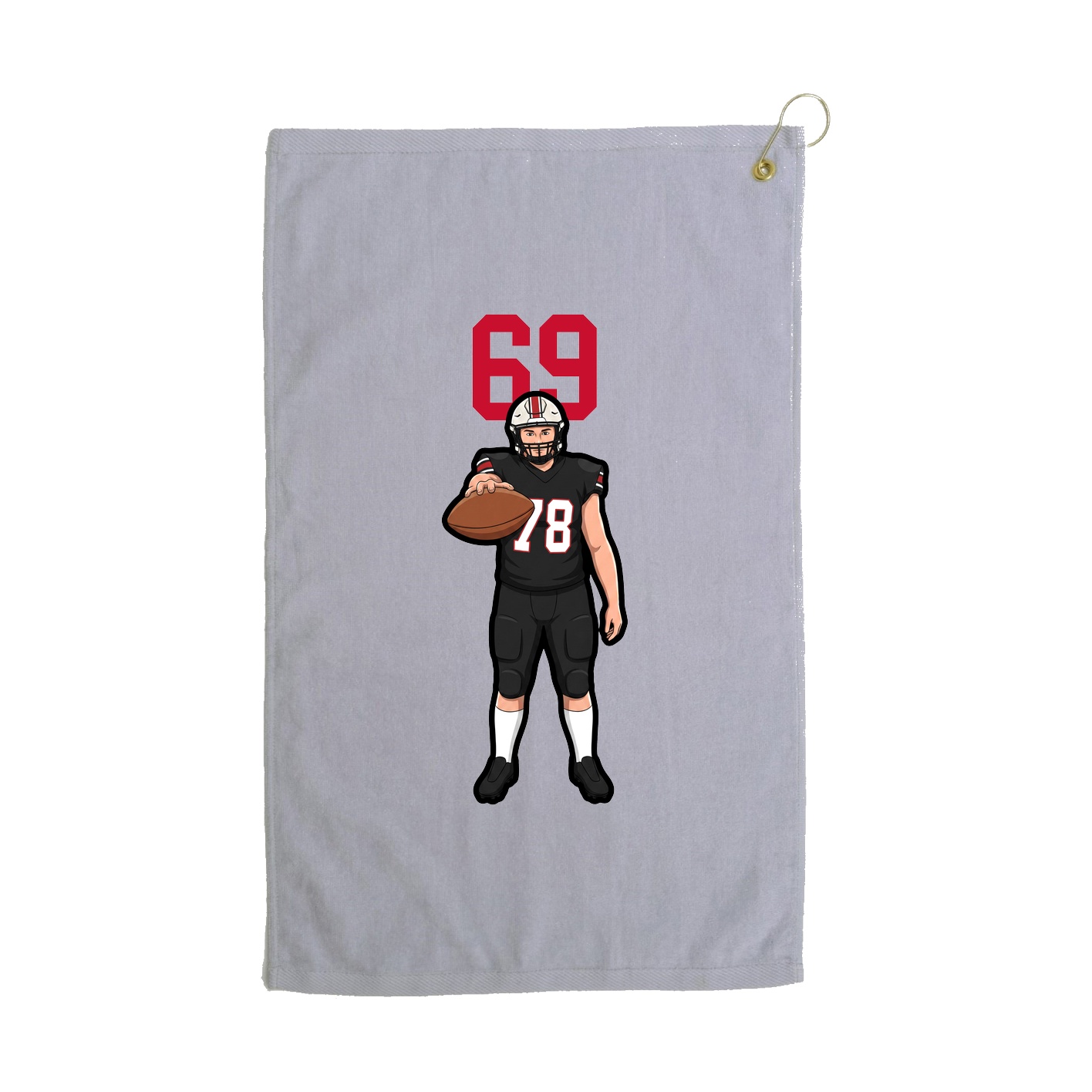 Golf Towel — Number Top in Grey