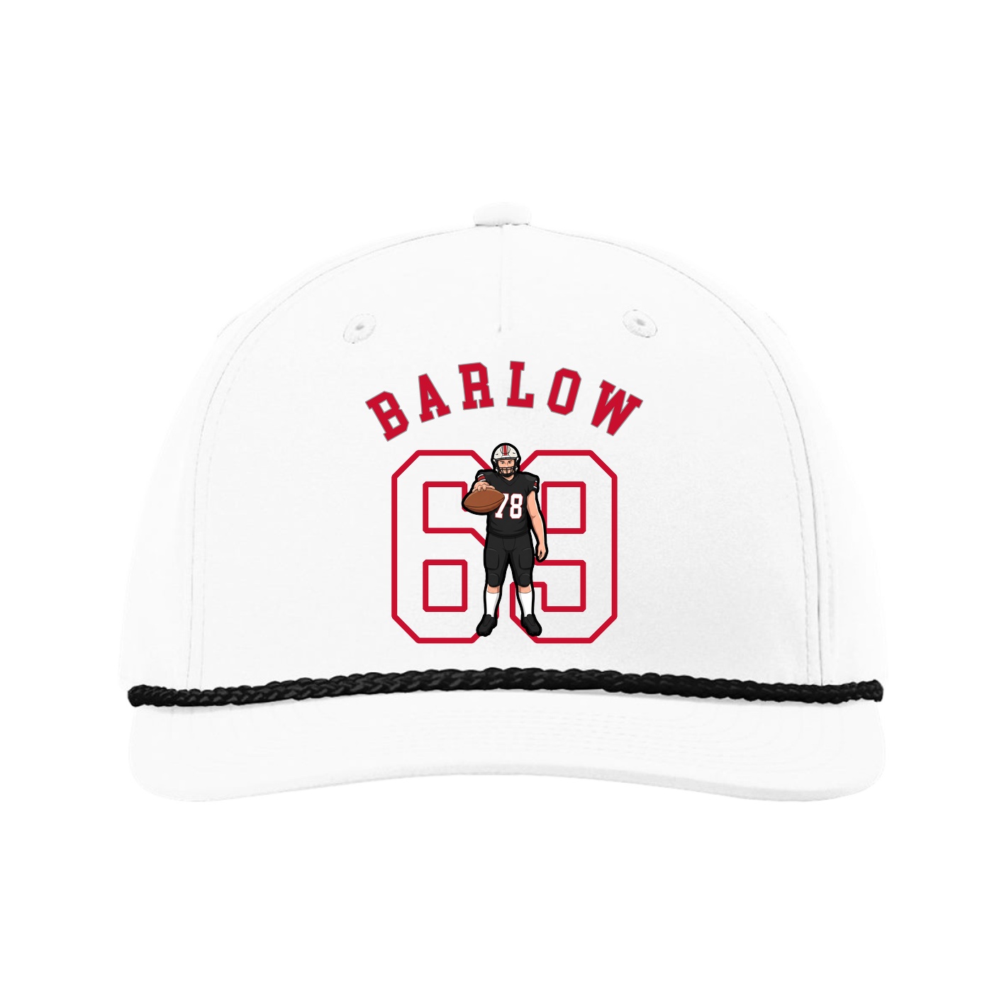 Five-Panel Classic Rope Cap — Shirsey Arch in White