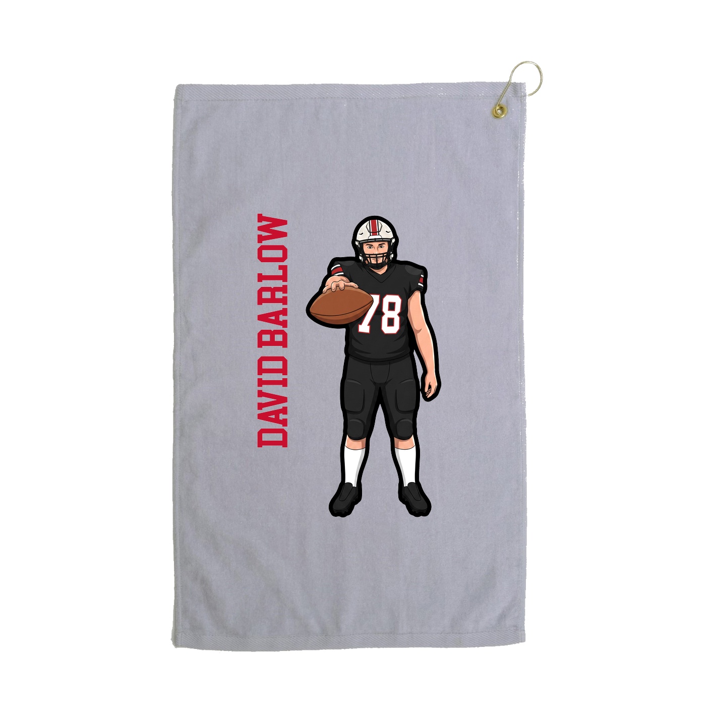 Golf Towel — Name Vertical in Grey