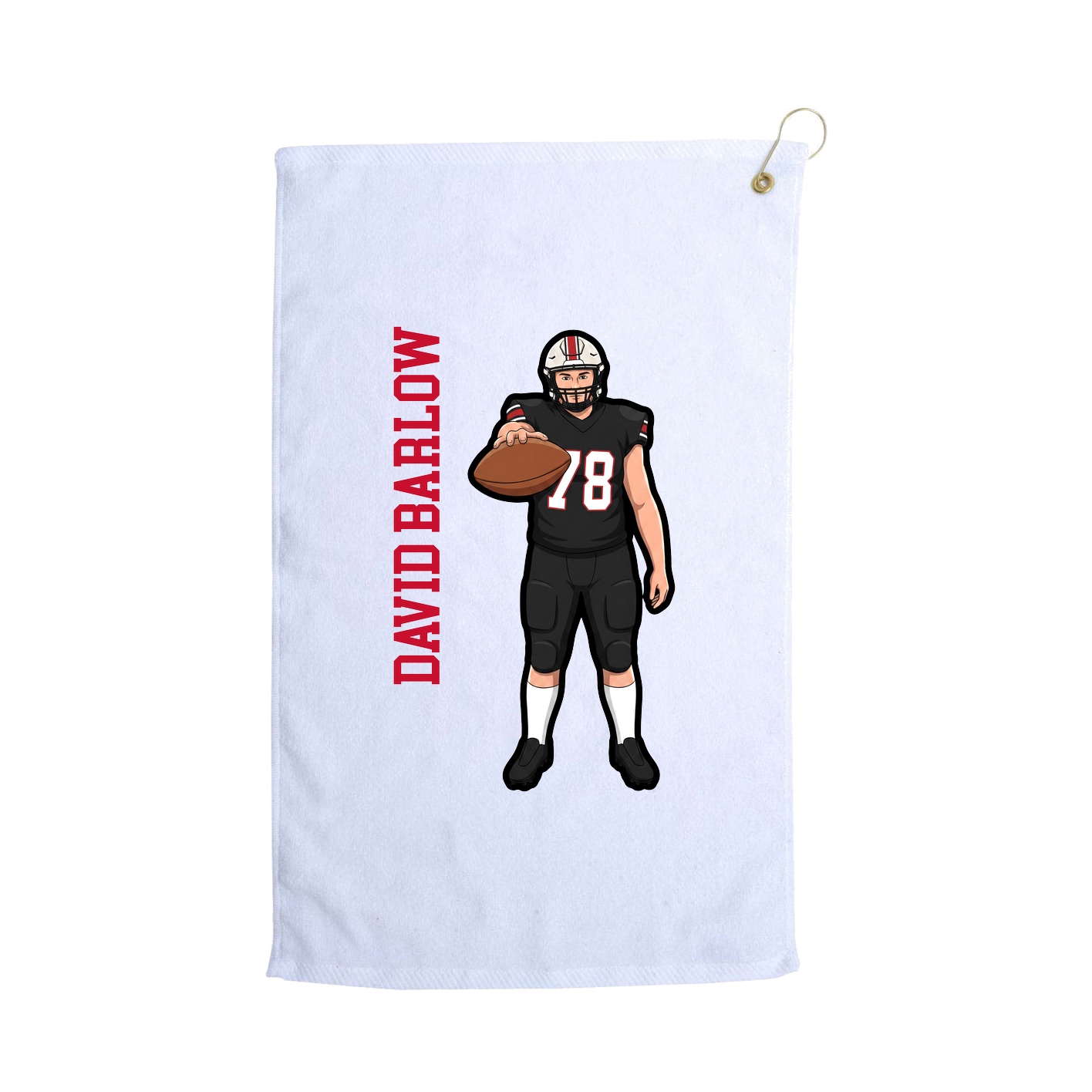 Golf Towel — Name Vertical in White