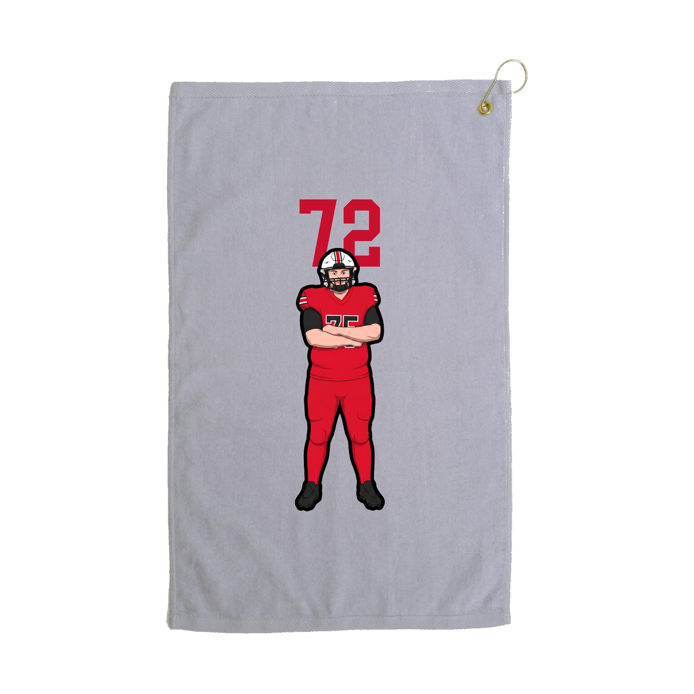 Golf Towel — Number Top in Grey