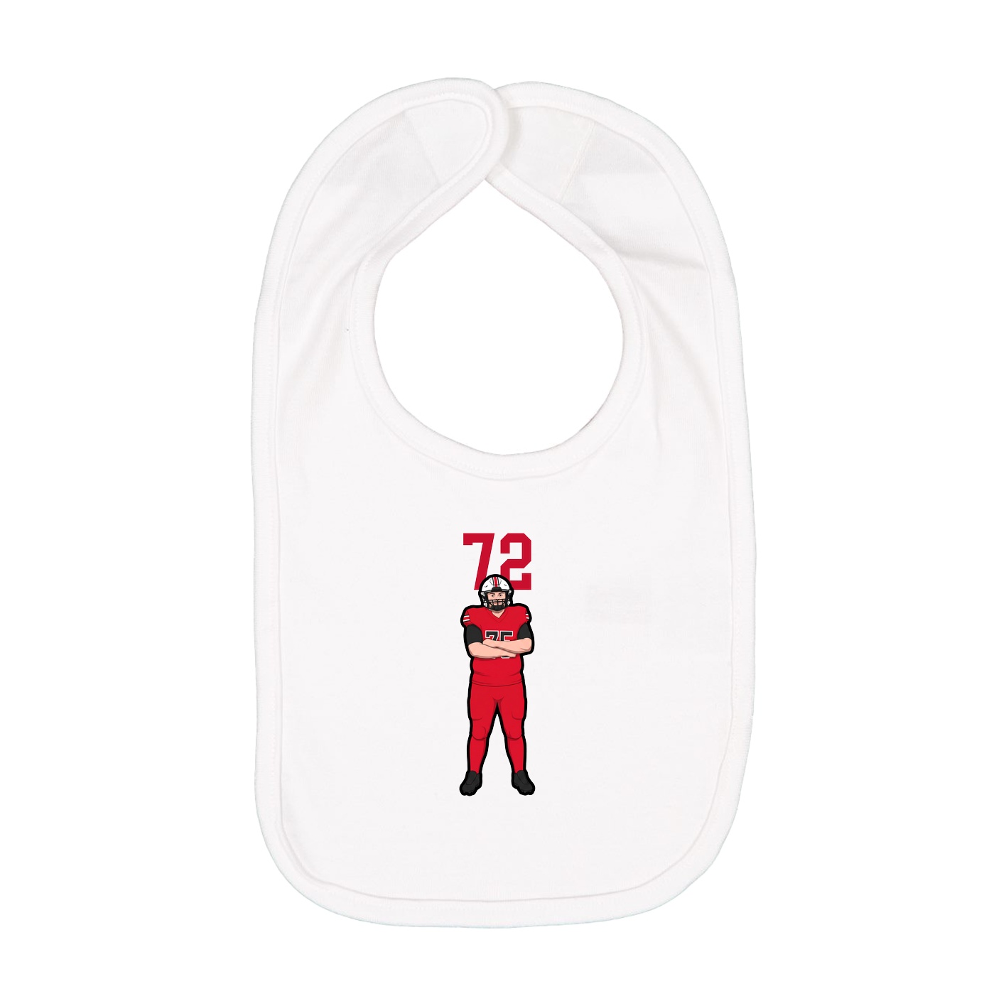 Infant Bib — Number Top in White