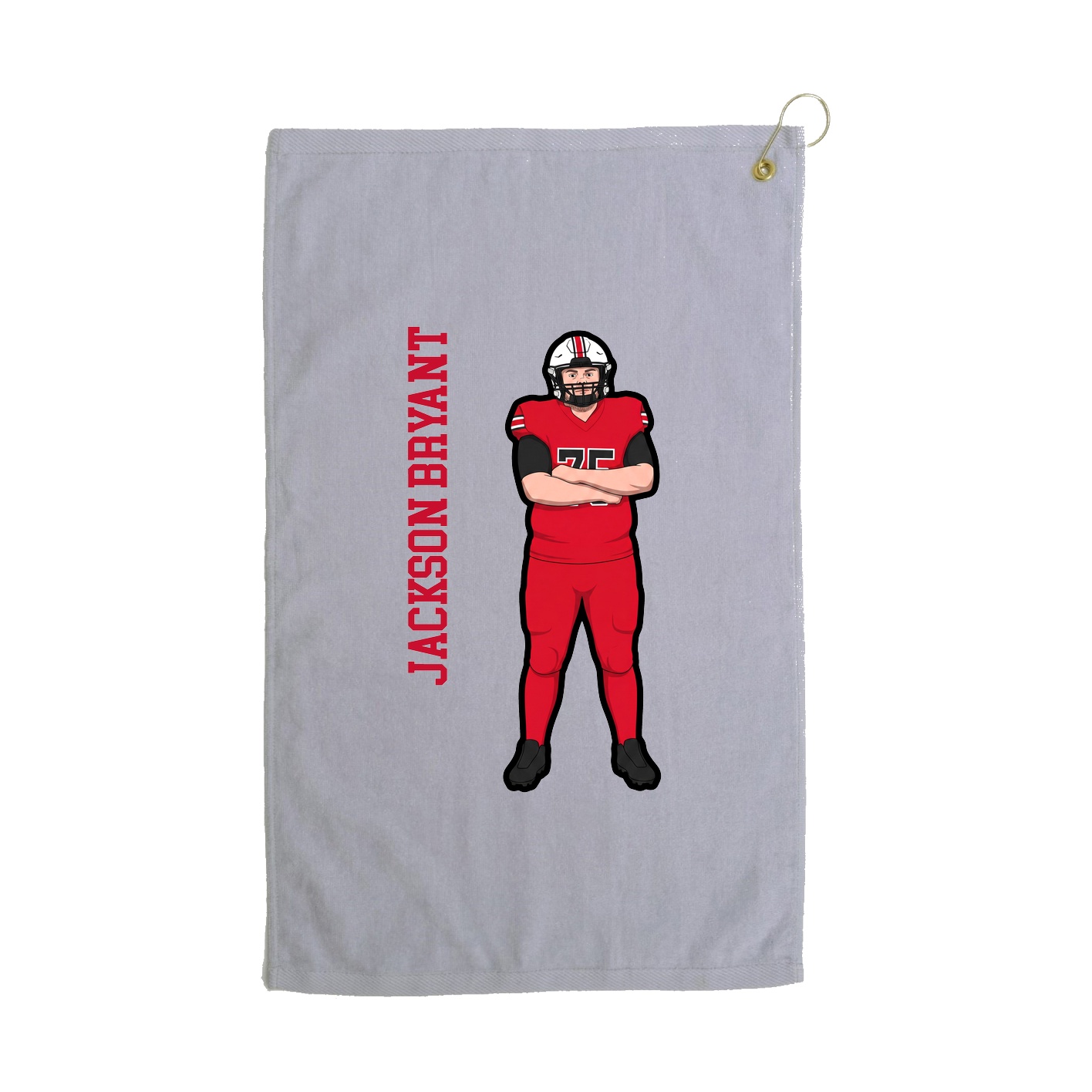 Golf Towel — Name Vertical in Grey