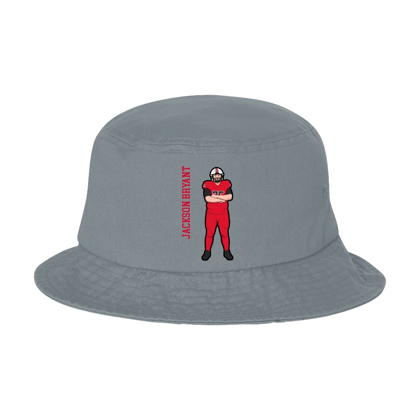Bucket Cap — Name Vertical in Grey