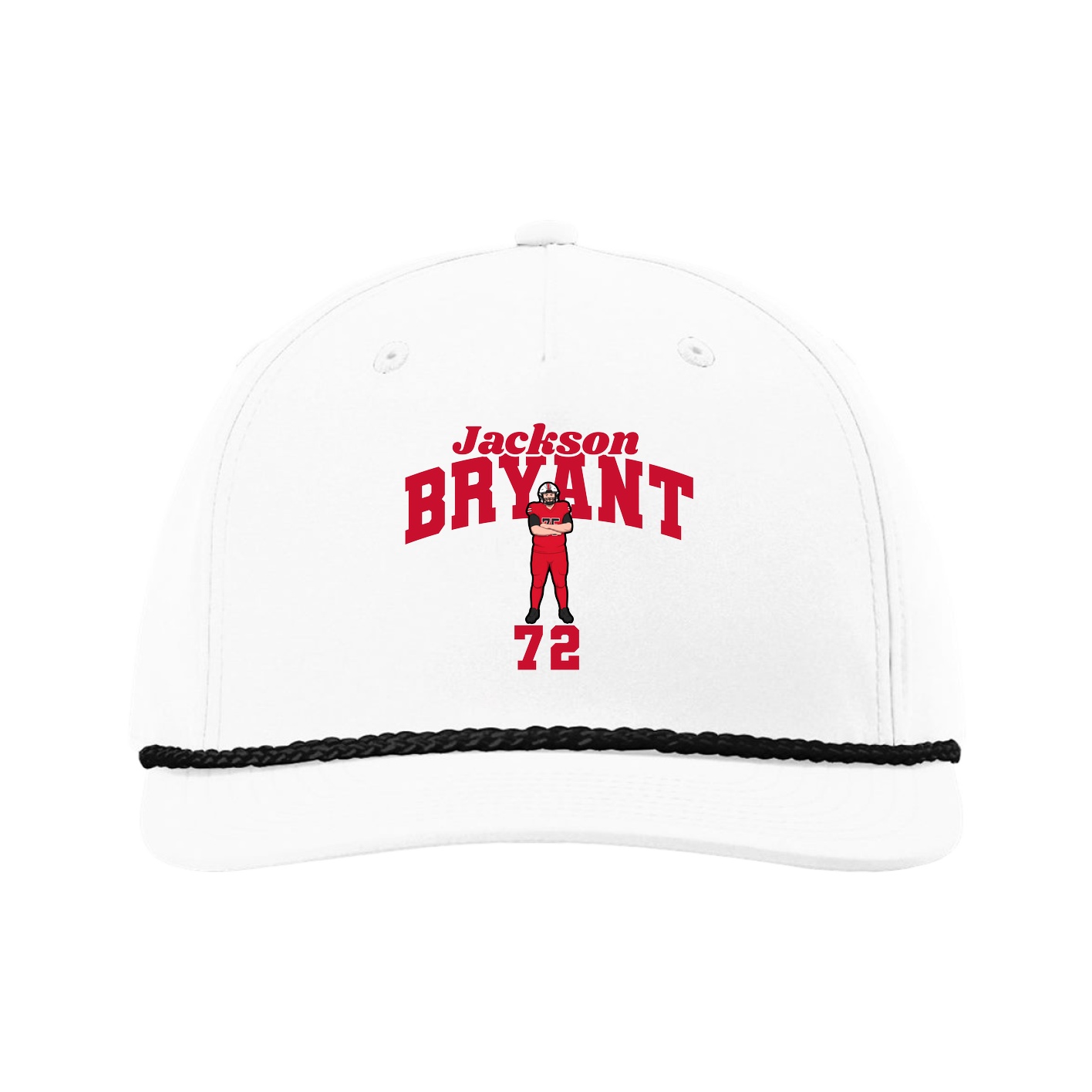 Five-Panel Classic Rope Cap — Signature Arch in White