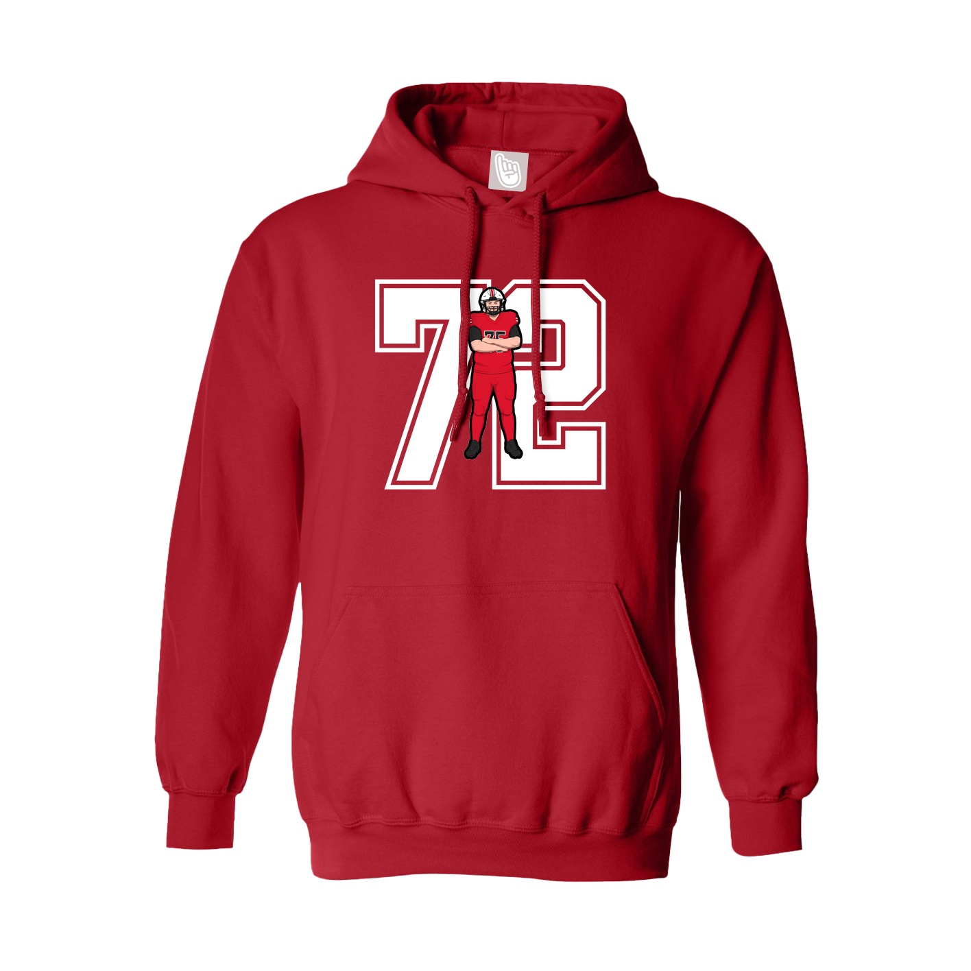 Hoodie — Number in Red