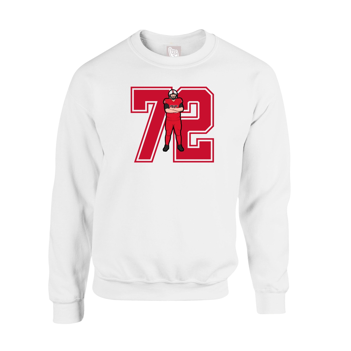 Fleece Crew — Number in White