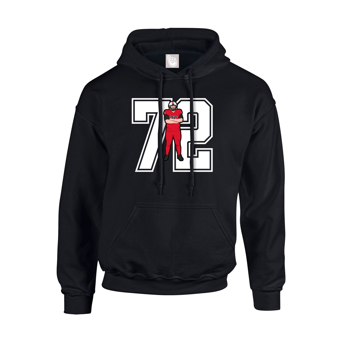 Youth Hoodie — Number in Black