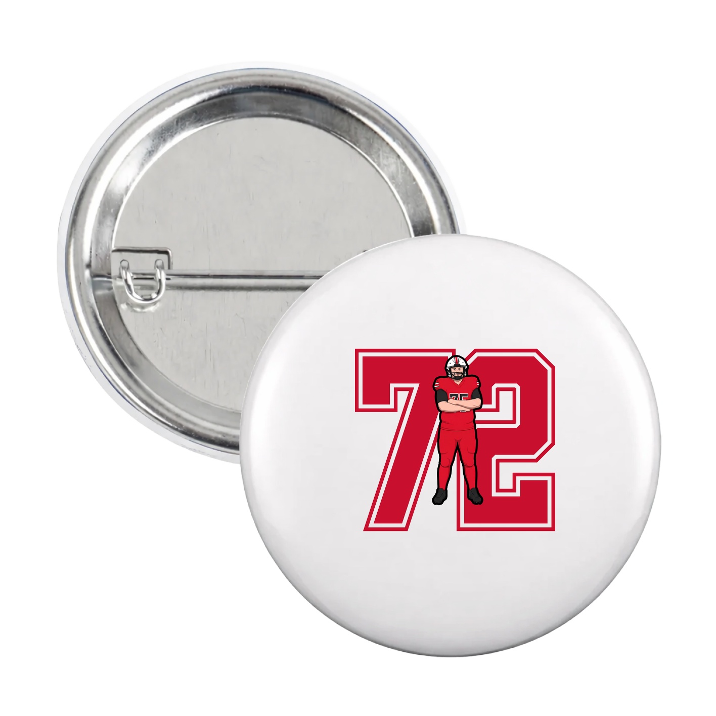 Game Day Button — Number in White