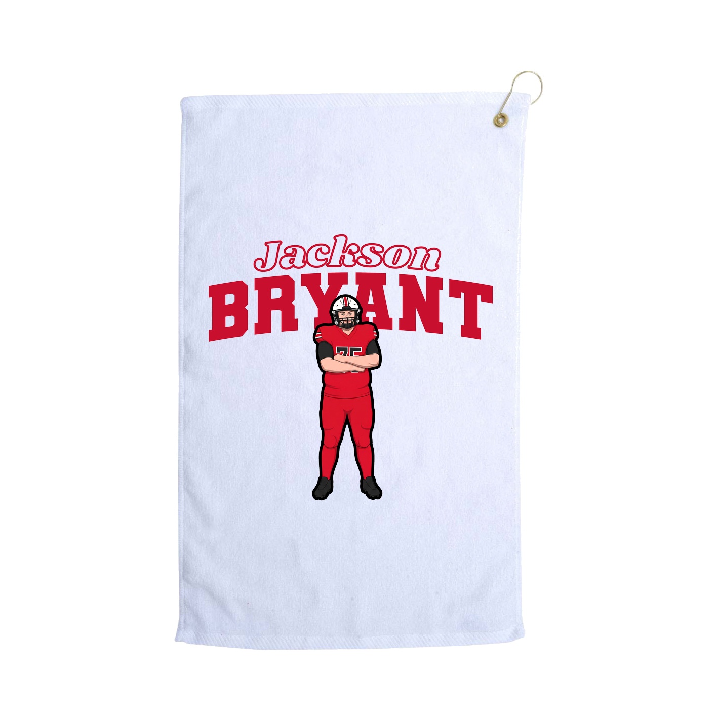 Golf Towel — Name Arch in White
