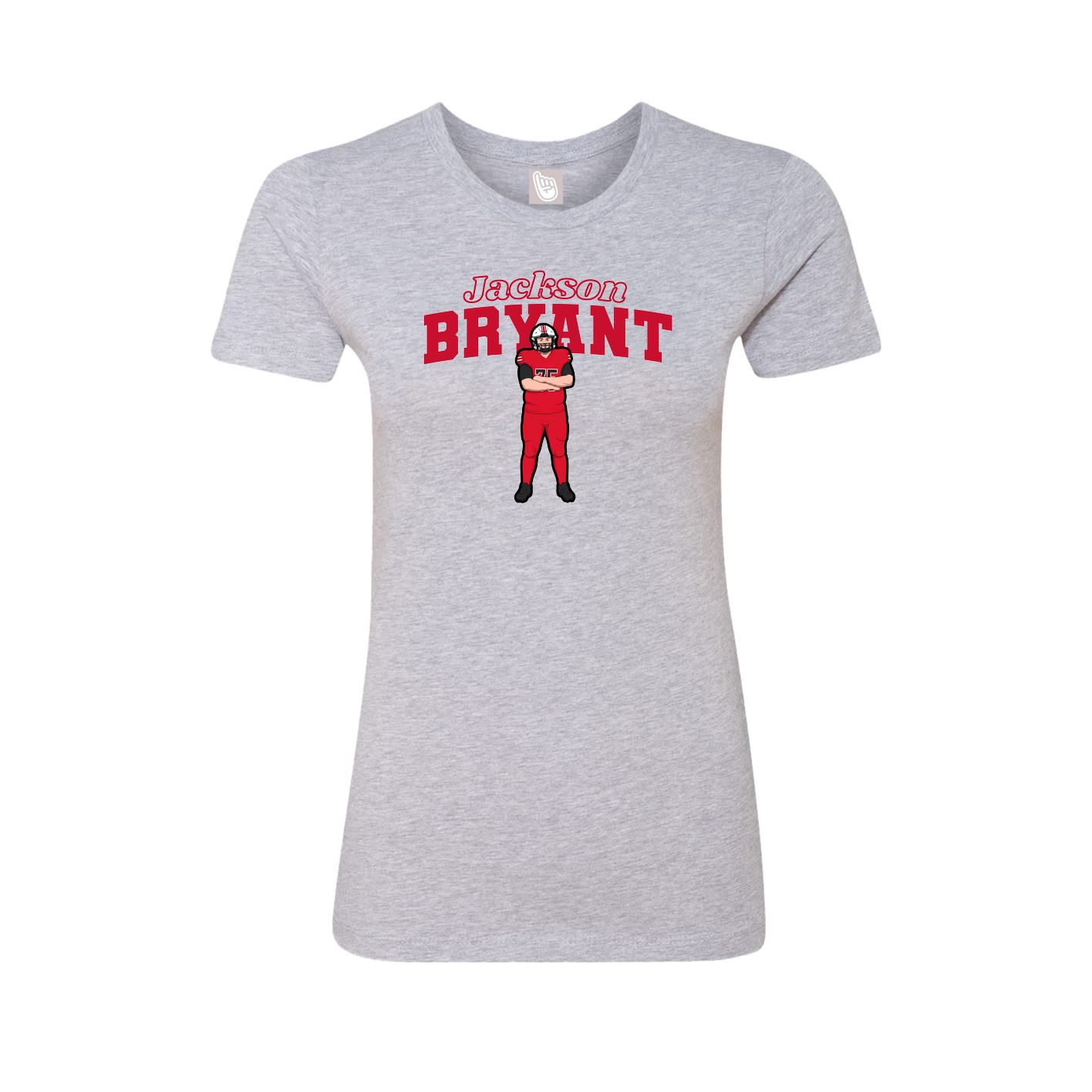 Womens Tee — Name Arch in Grey