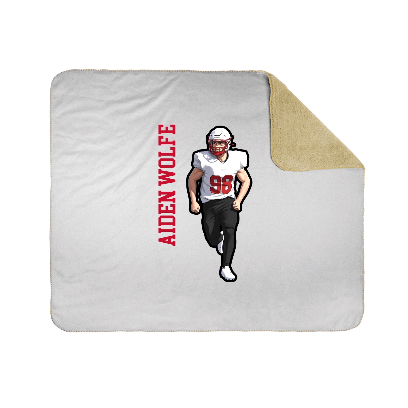 Throw Blanket — Name Vertical in White