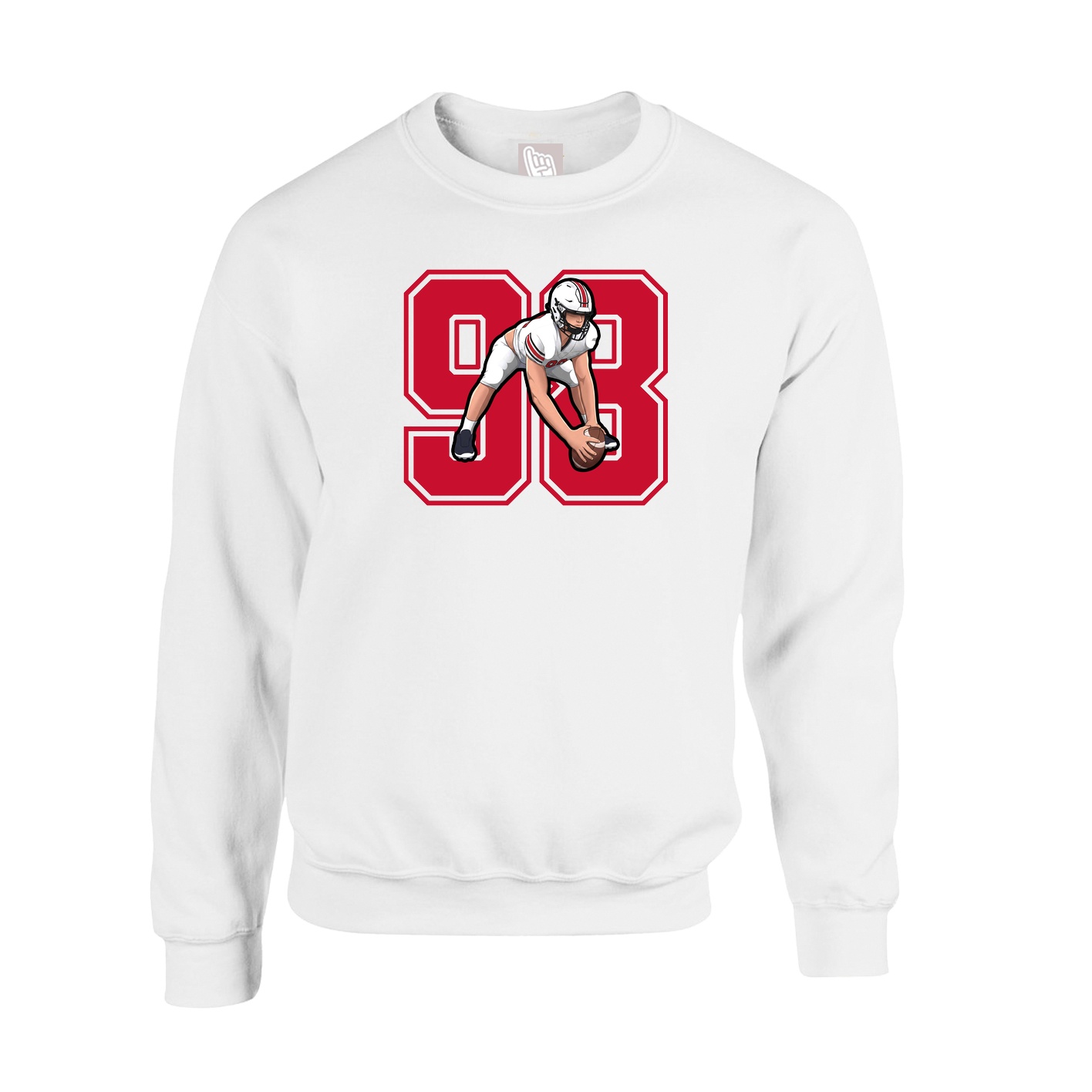 Fleece Crew — Number in White