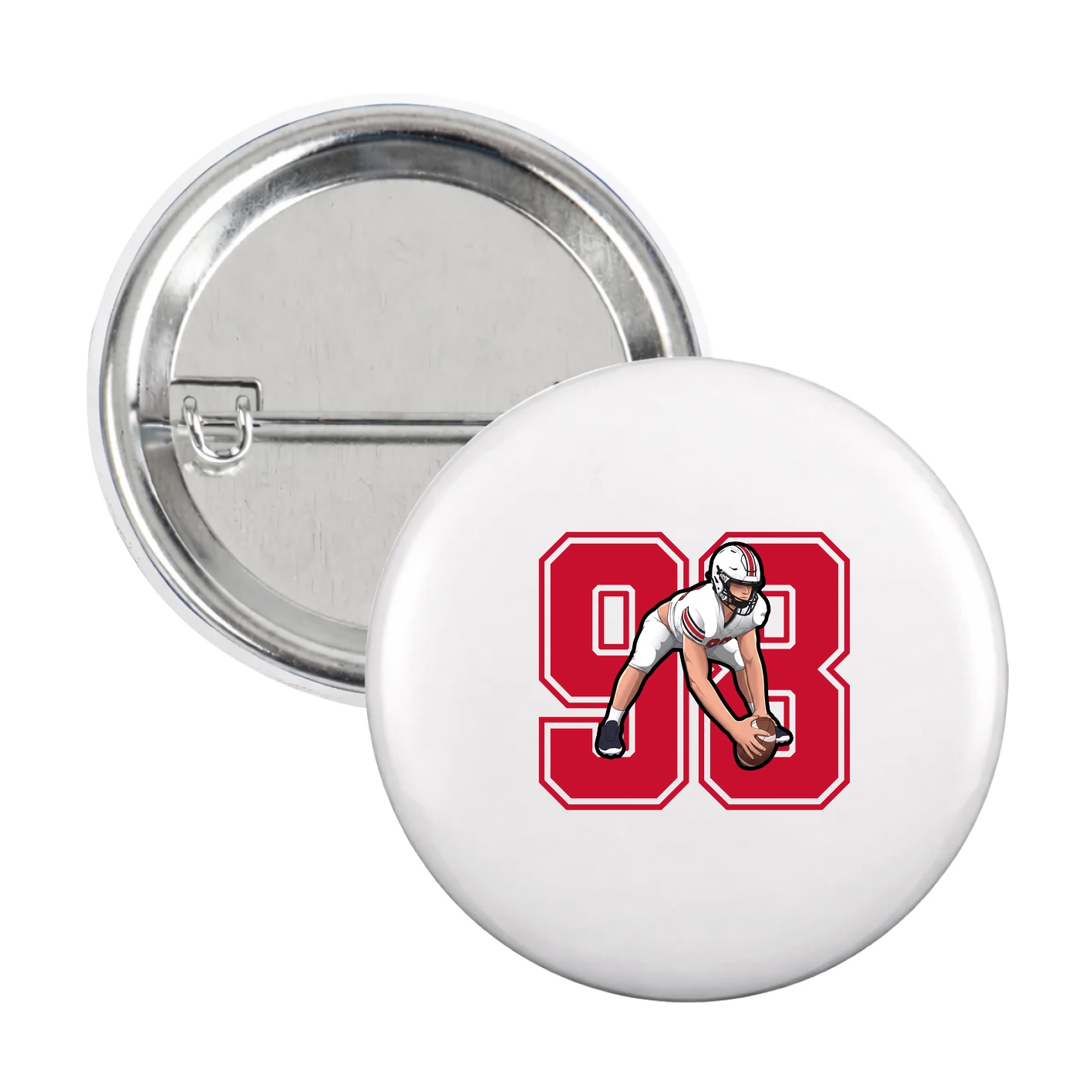 Game Day Button — Number in White