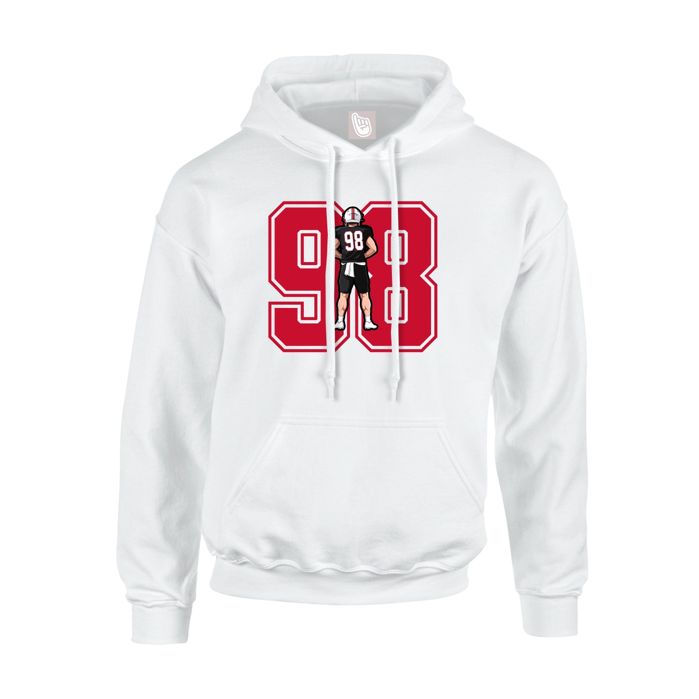 Hoodie — Number in White