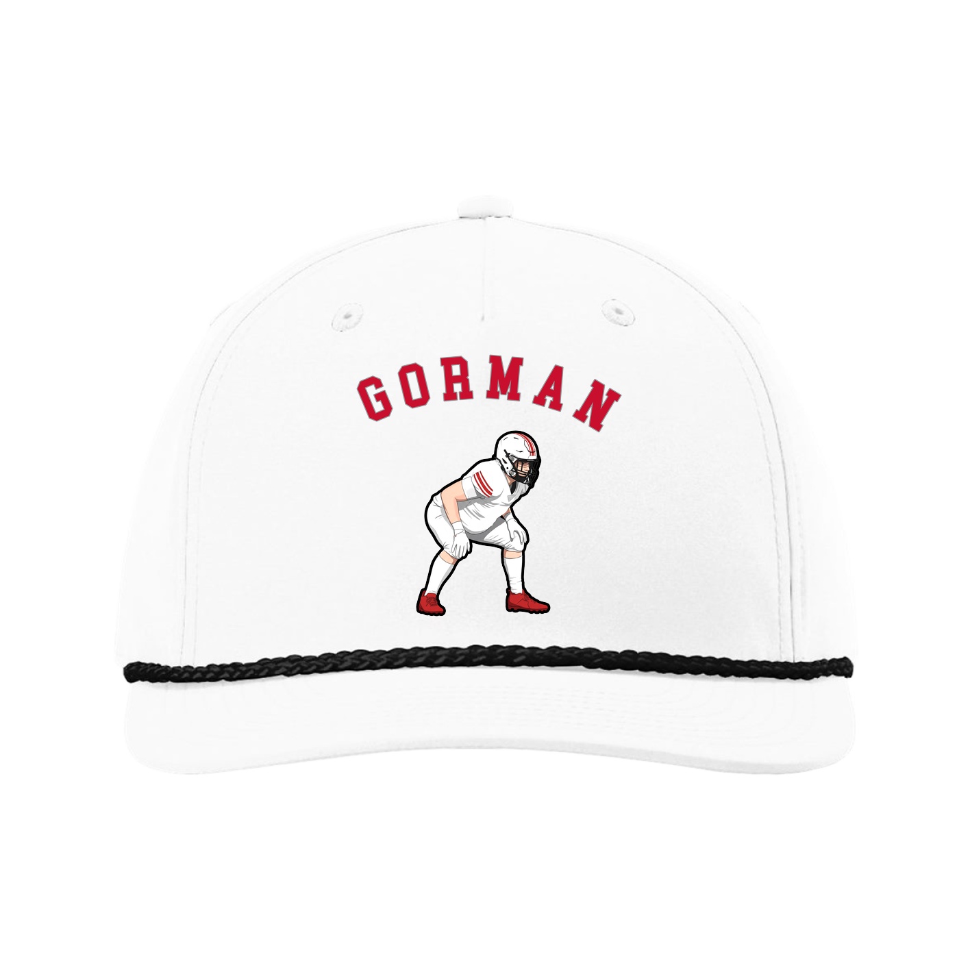 Five-Panel Classic Rope Cap — Shirsey Arch in White