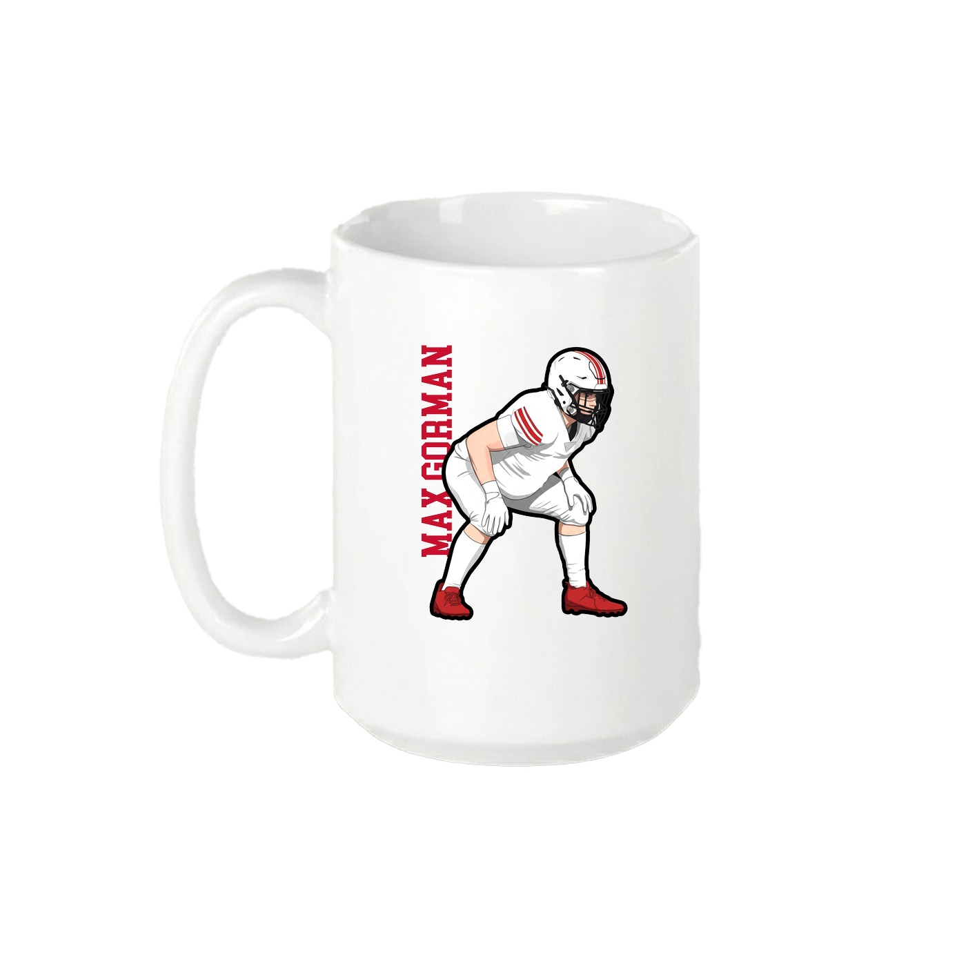 15oz Coffee Mug — Name Vertical in White