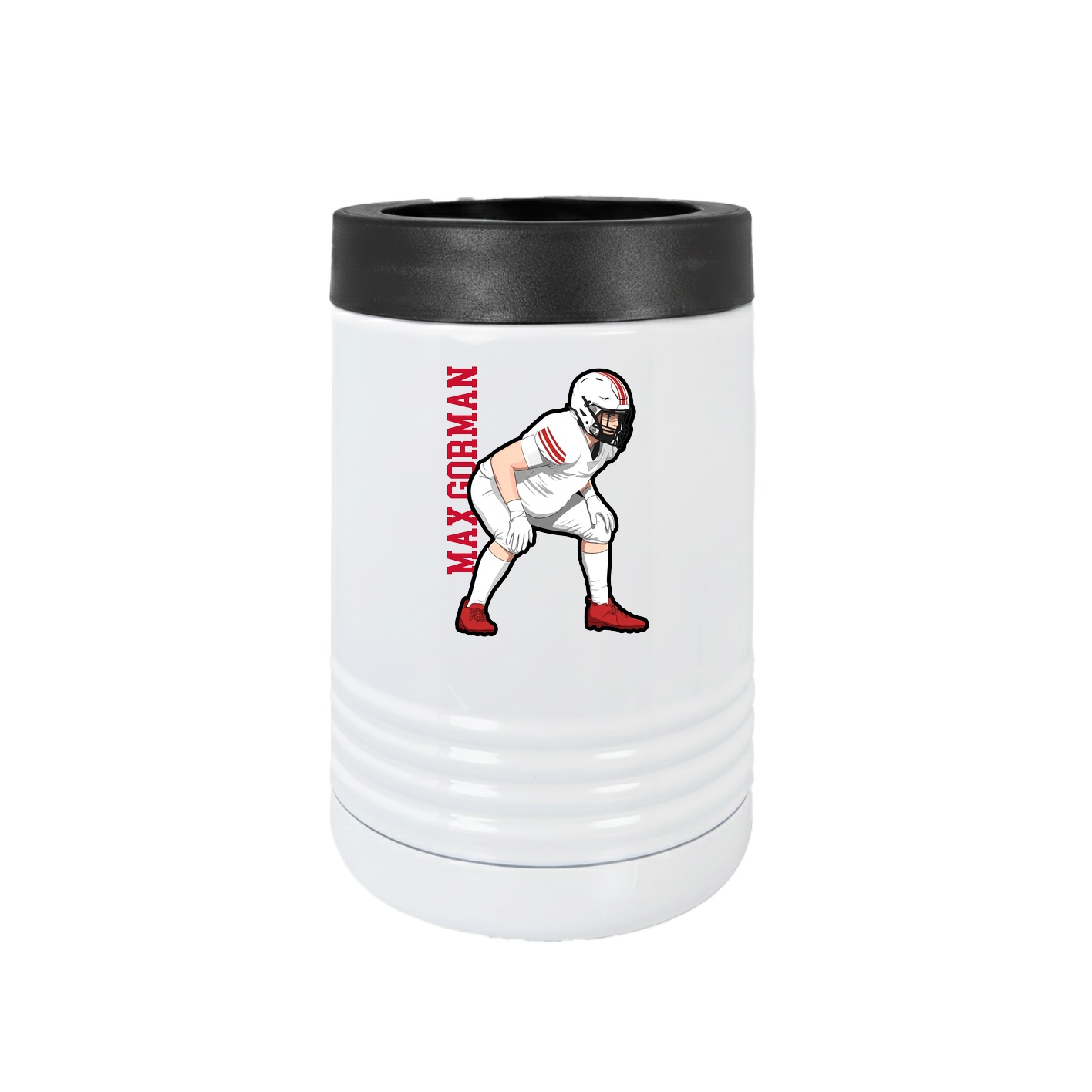 Beverage Holder — Name Vertical in White
