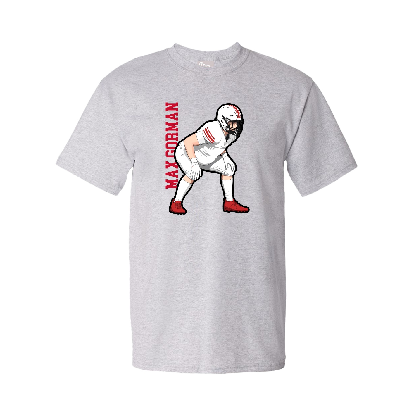 Youth Tee — Name Vertical in Grey