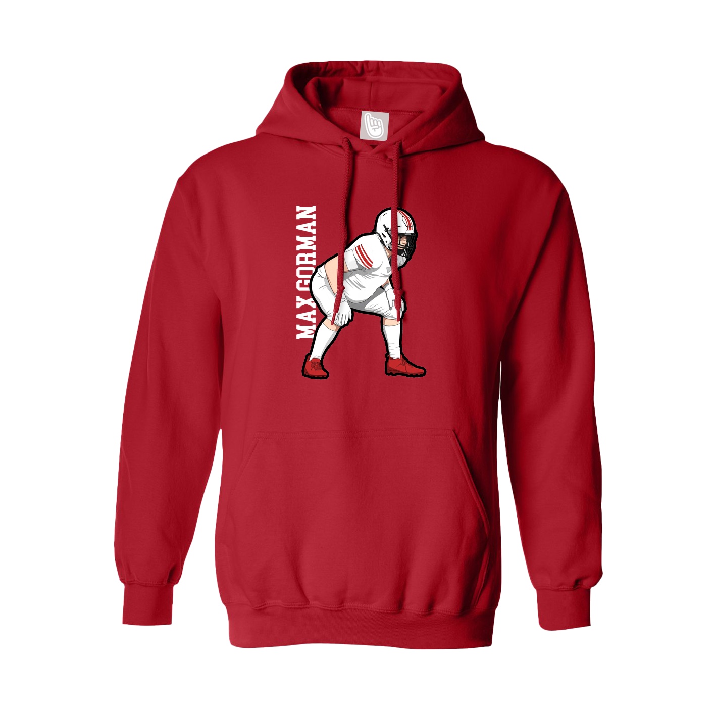 Hoodie — Name Vertical in Red