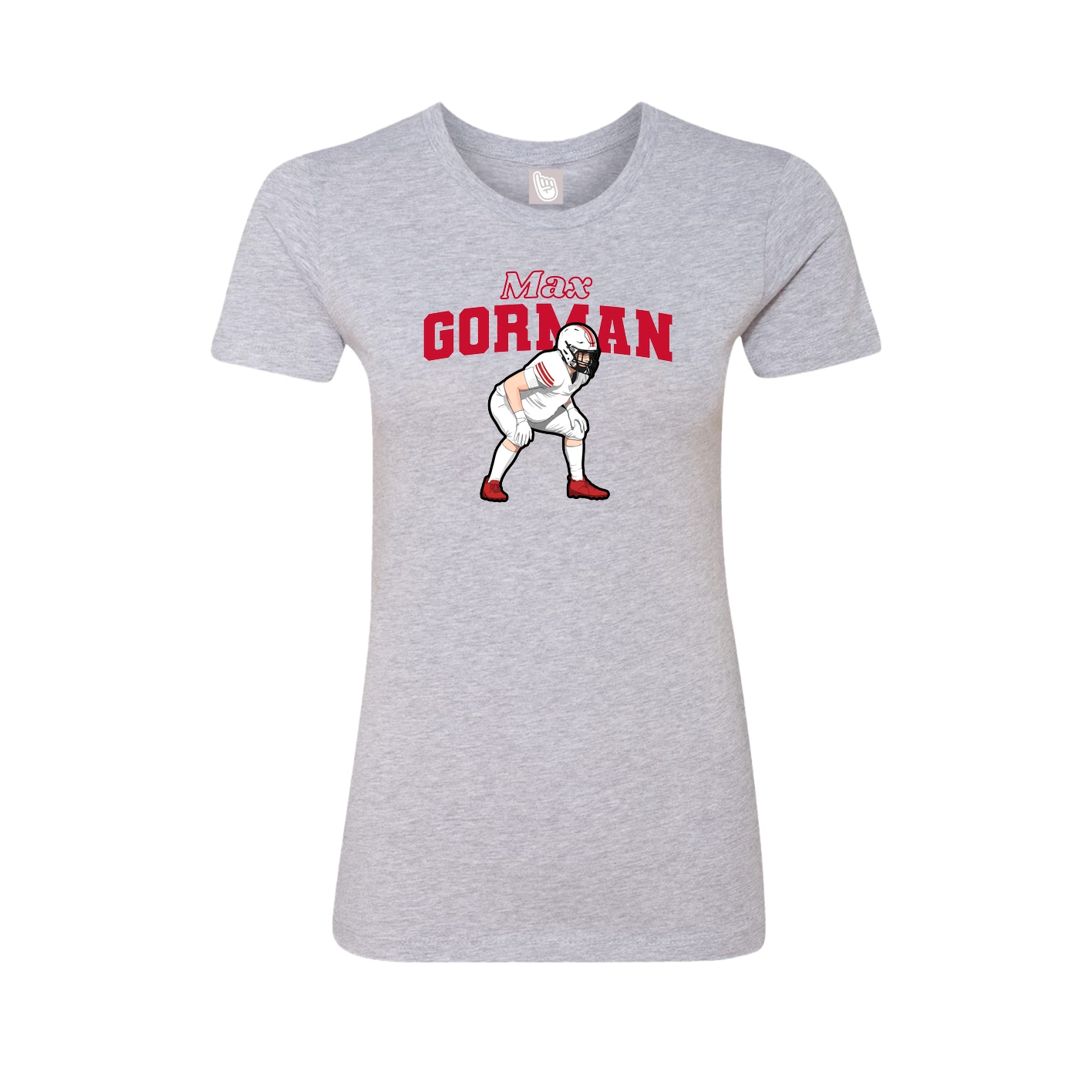 Fitted Women's Tee — Name Arch in Grey