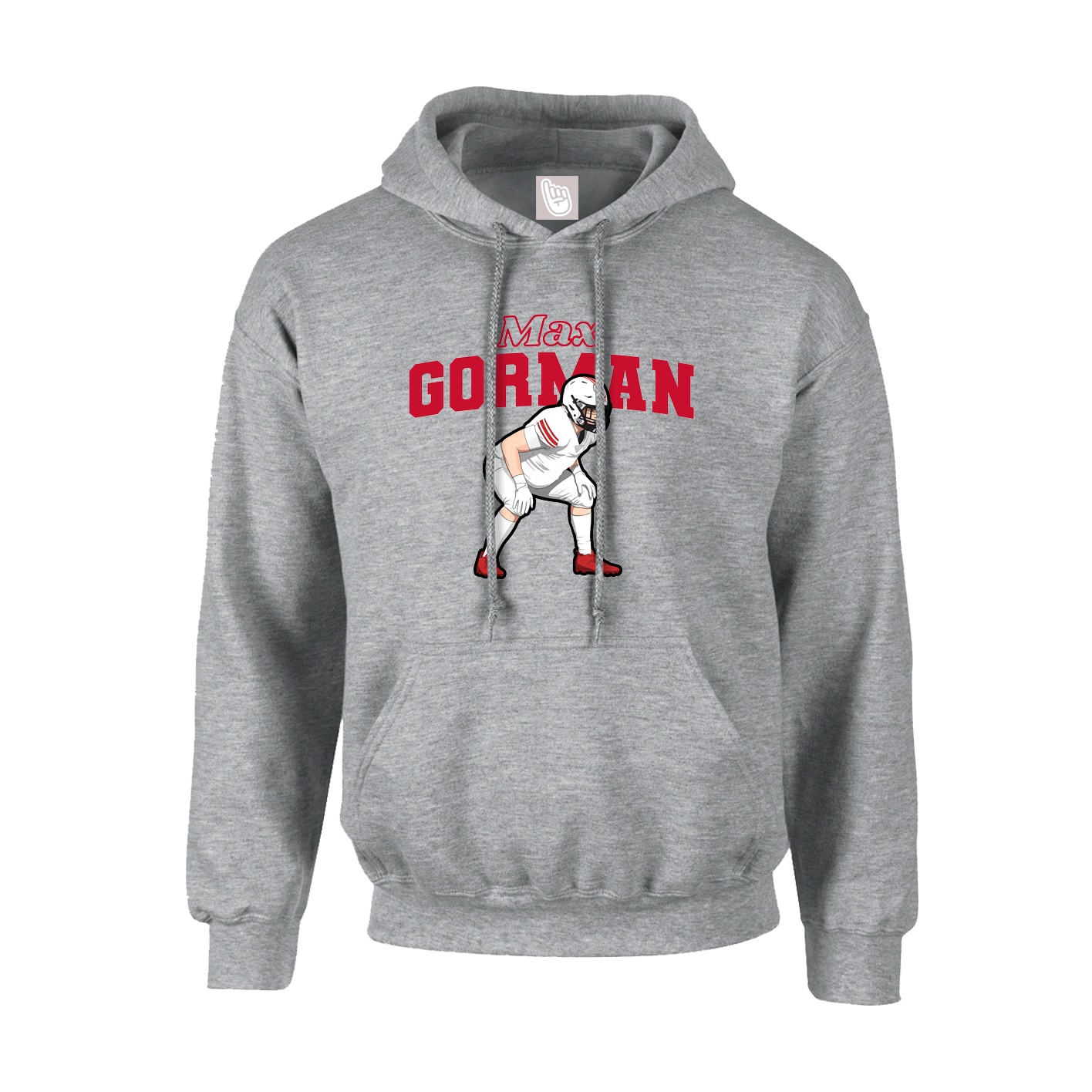 Hoodie — Name Arch in Grey