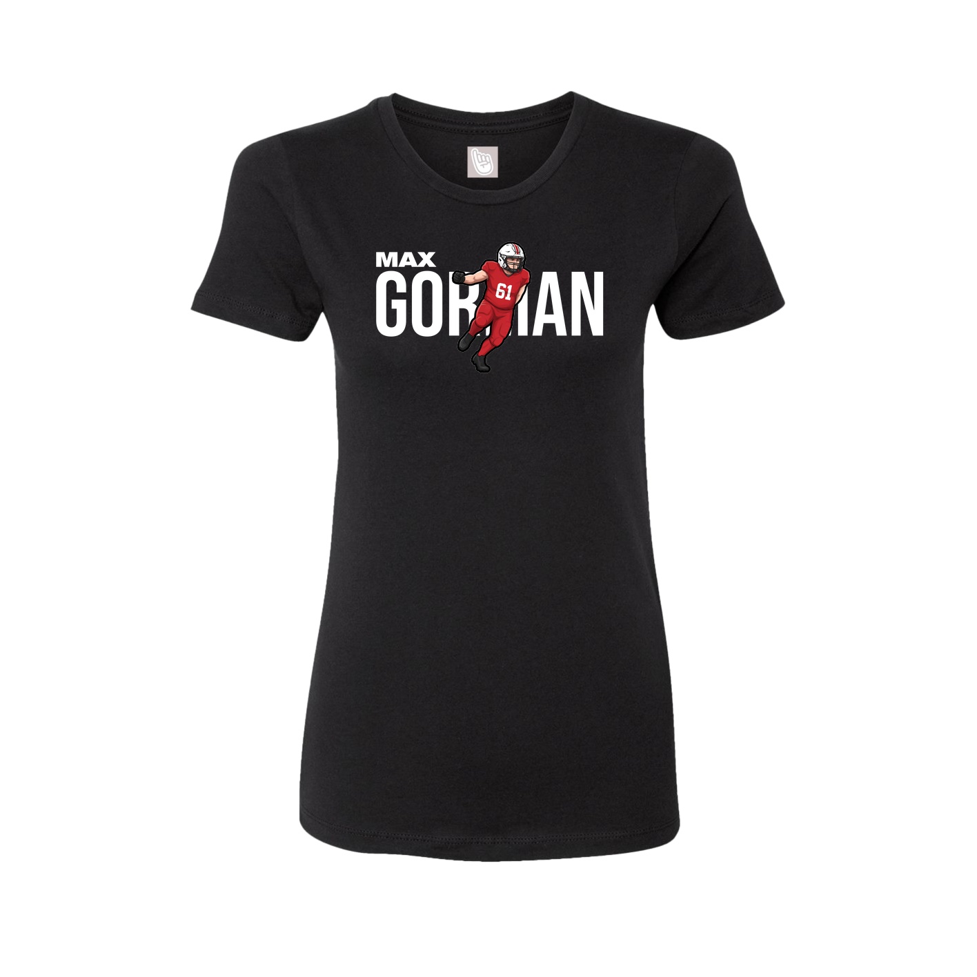 Fitted Women's Tee — Player Name in Black