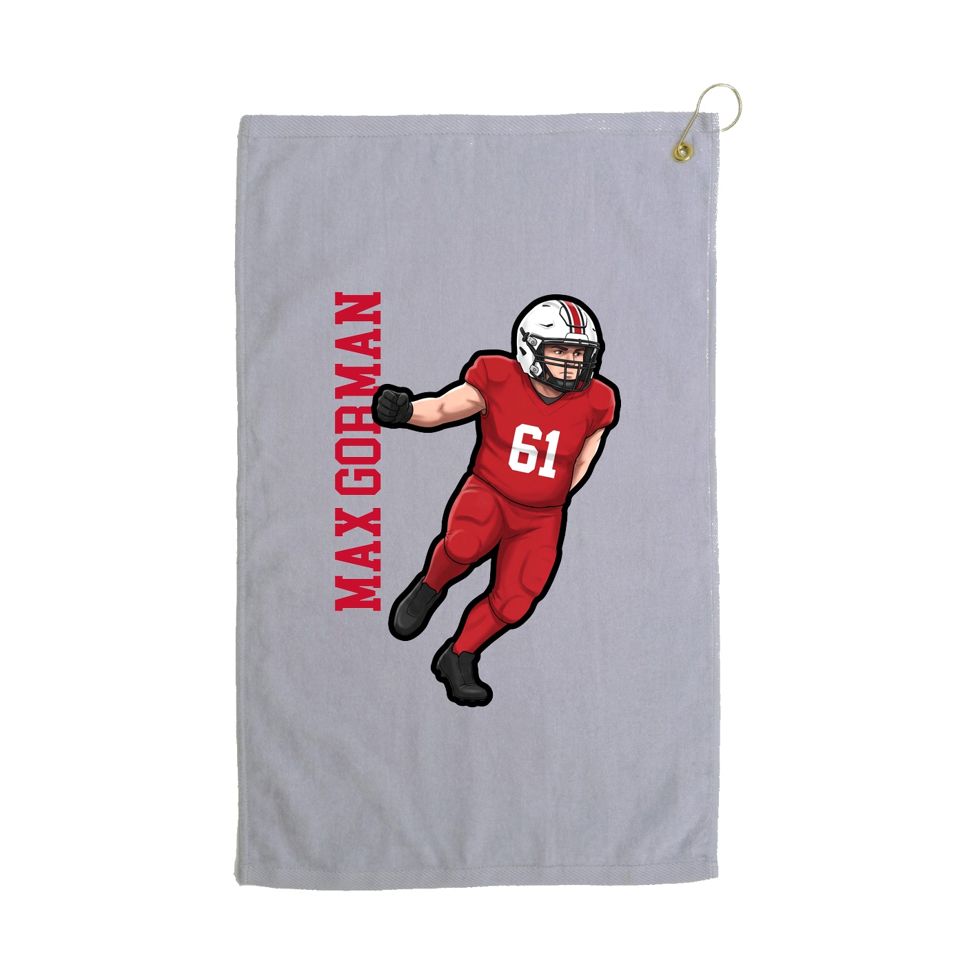 Golf Towel — Name Vertical in Grey