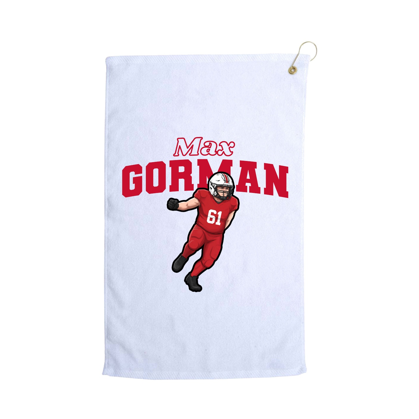 Golf Towel — Name Arch in White