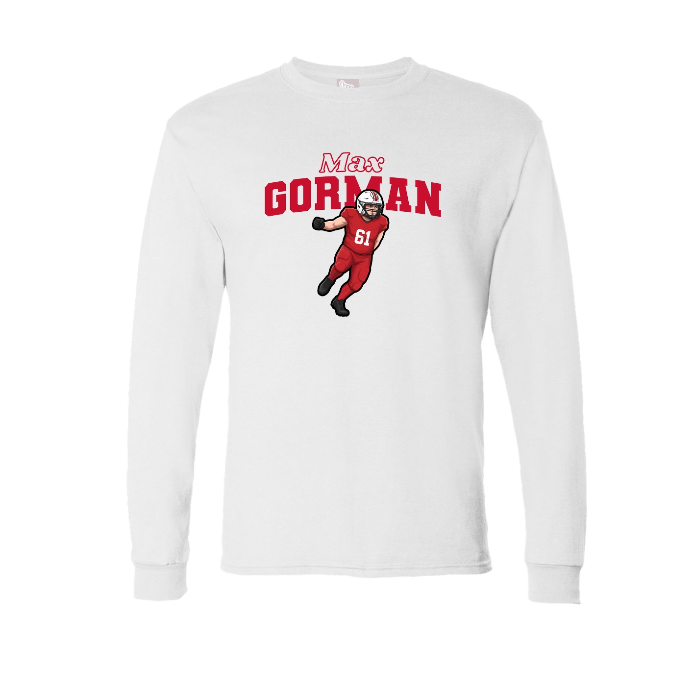 Long Sleeve Tee — Name Arch in White