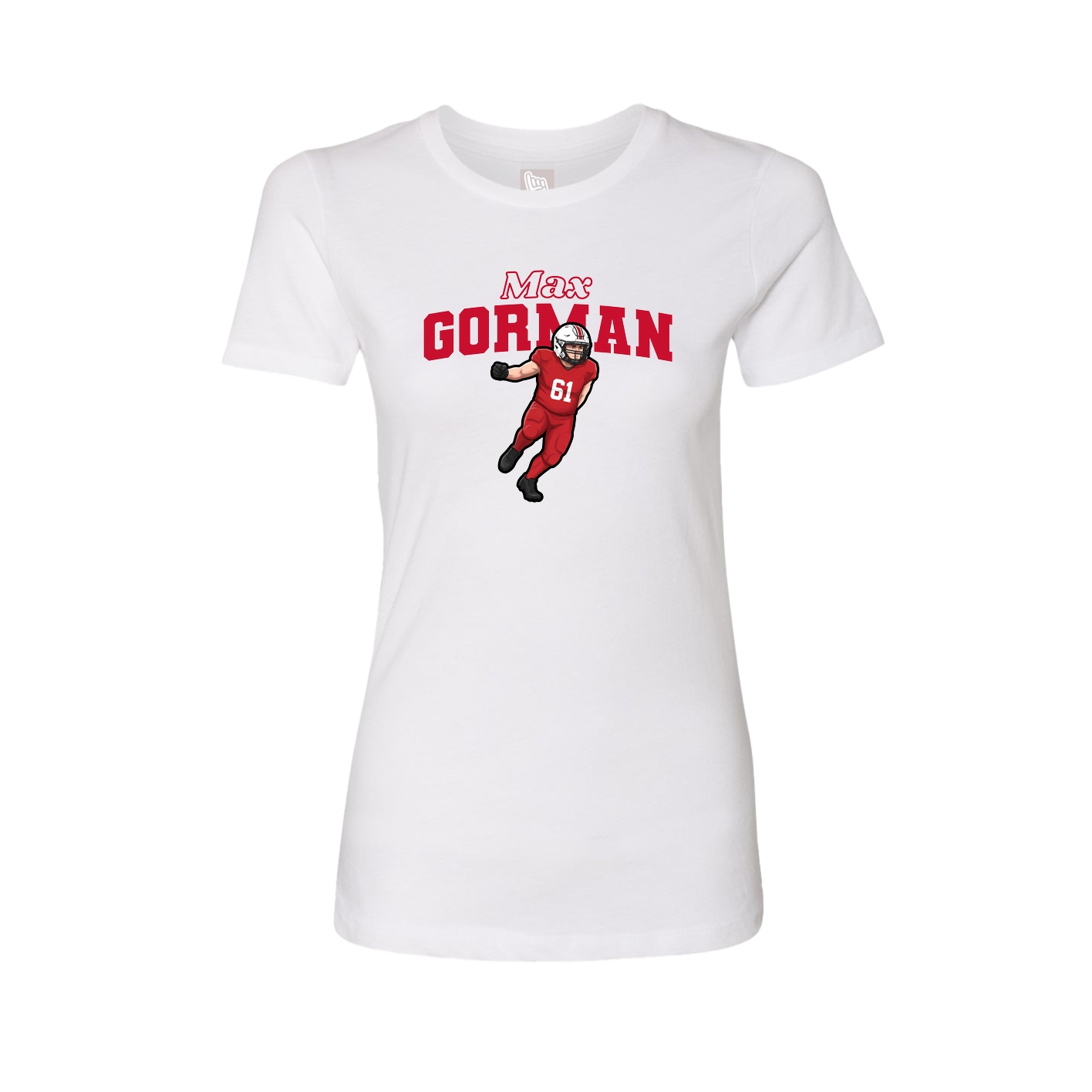 Fitted Women's Tee — Name Arch in White