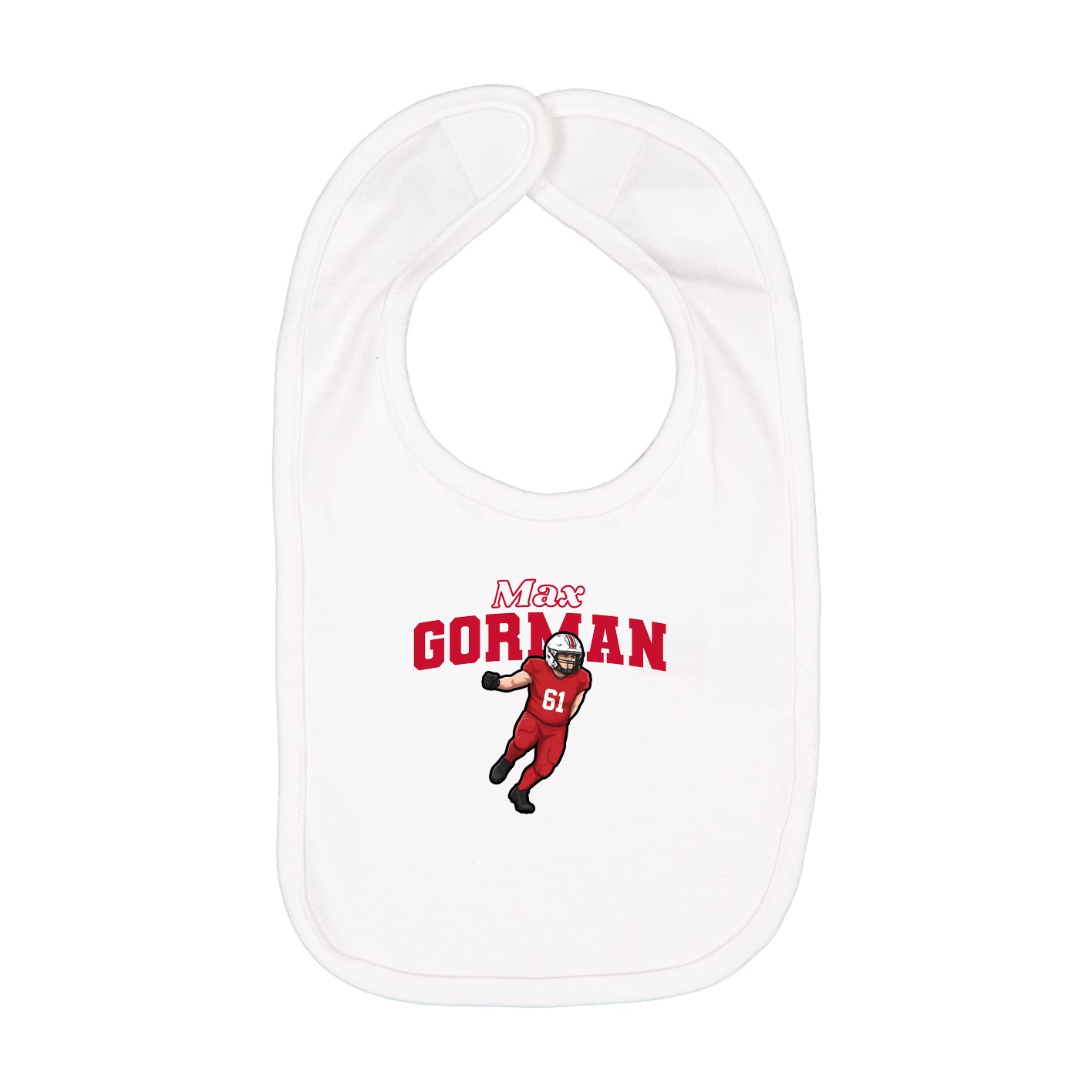 Infant Bib — Name Arch in White