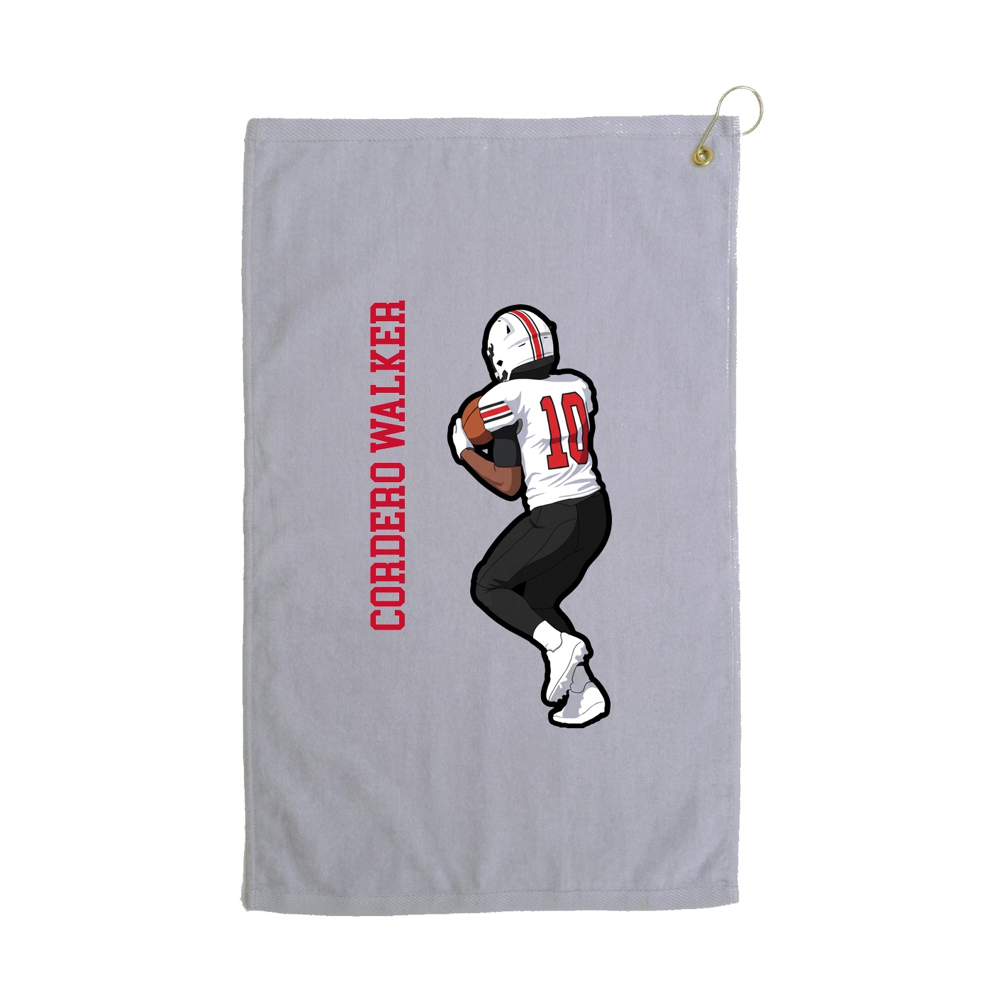 Golf Towel — Name Vertical in Grey