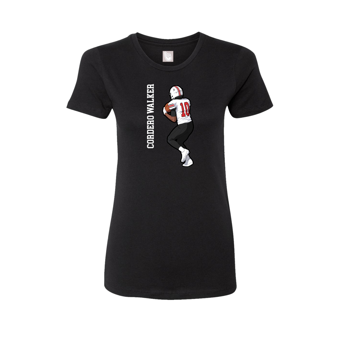 Fitted Women's Tee — Name Vertical in Black