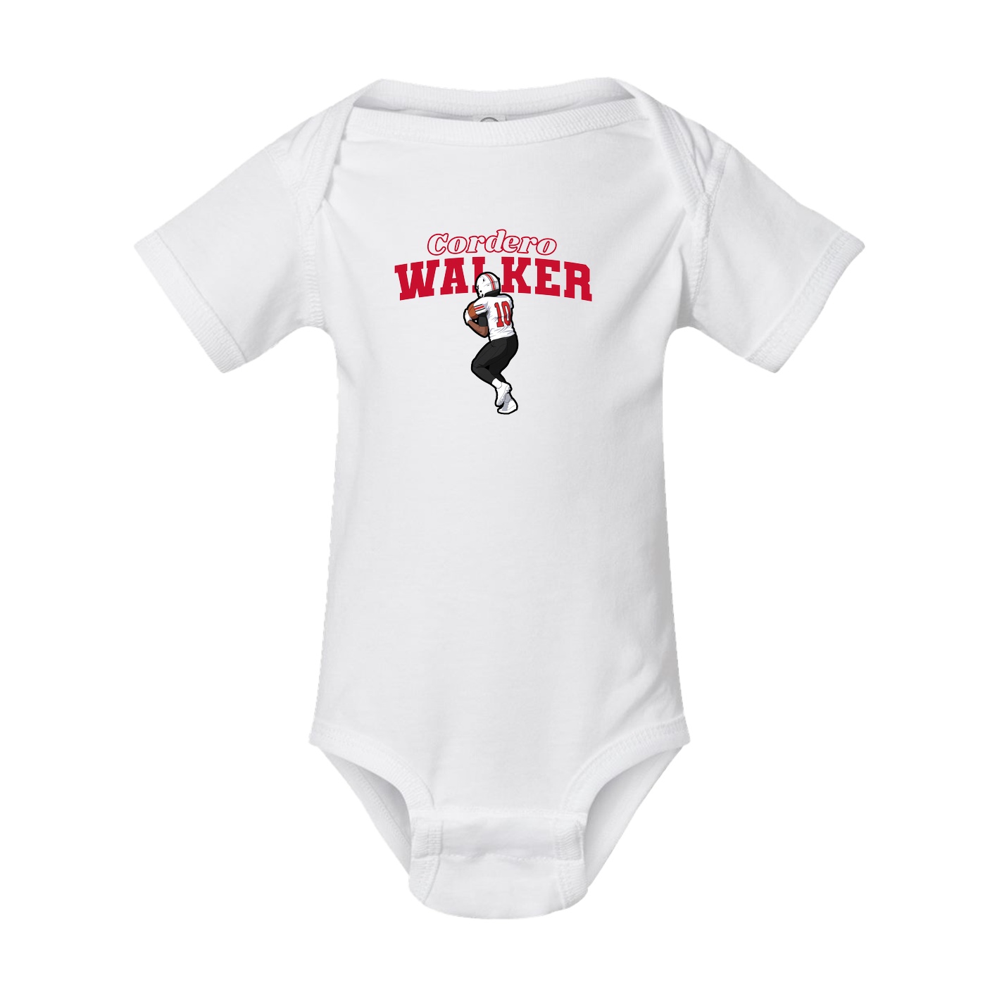 Baby Onesie — Name Arch in White