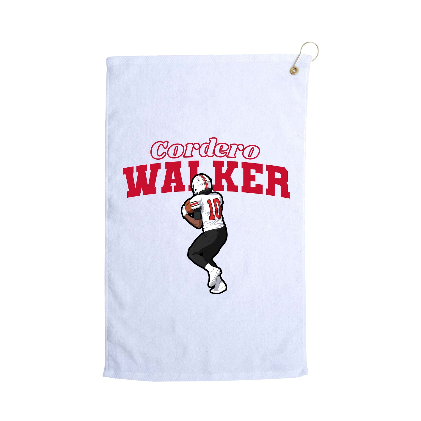 Golf Towel — Name Arch in White