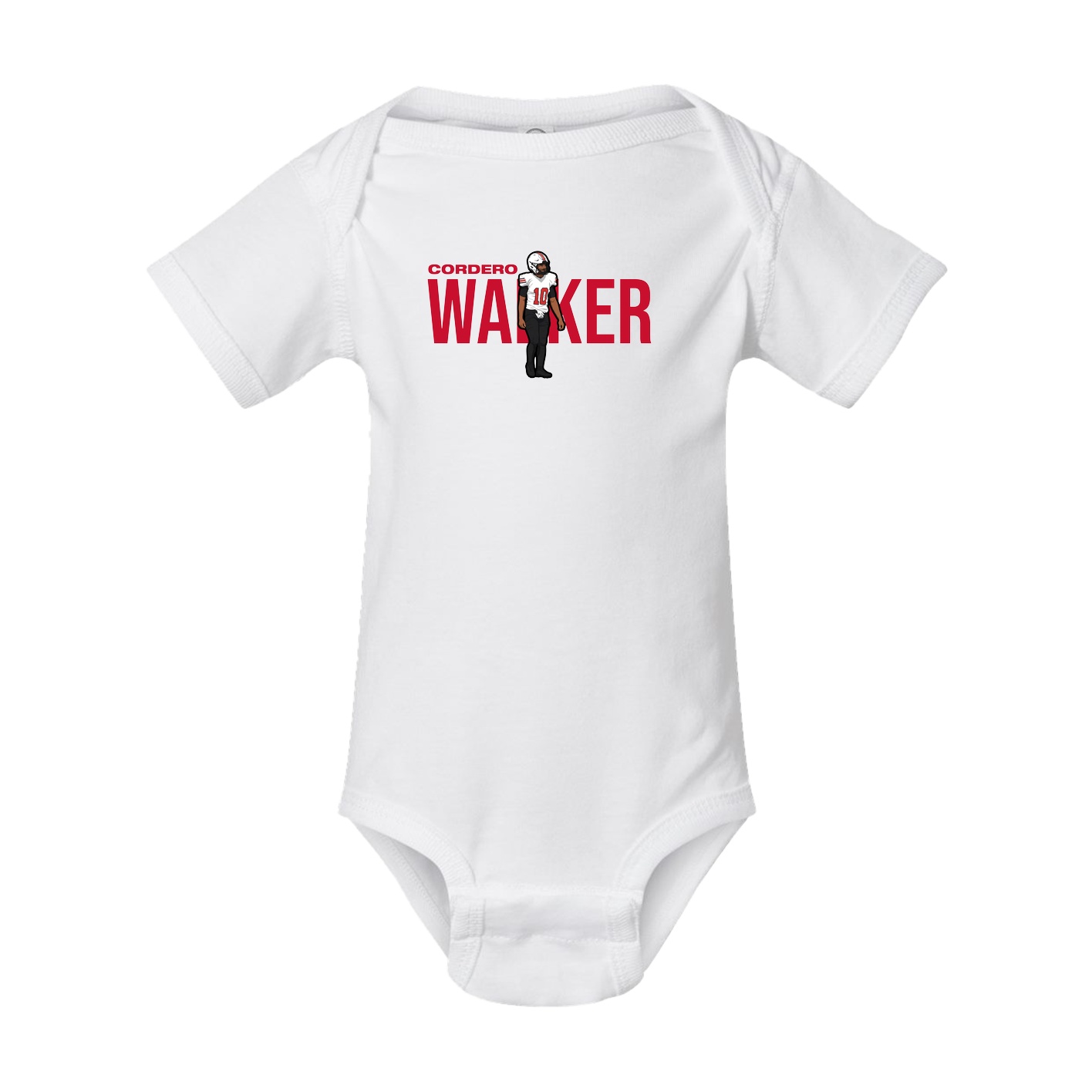 Baby Onesie — Player Name in White